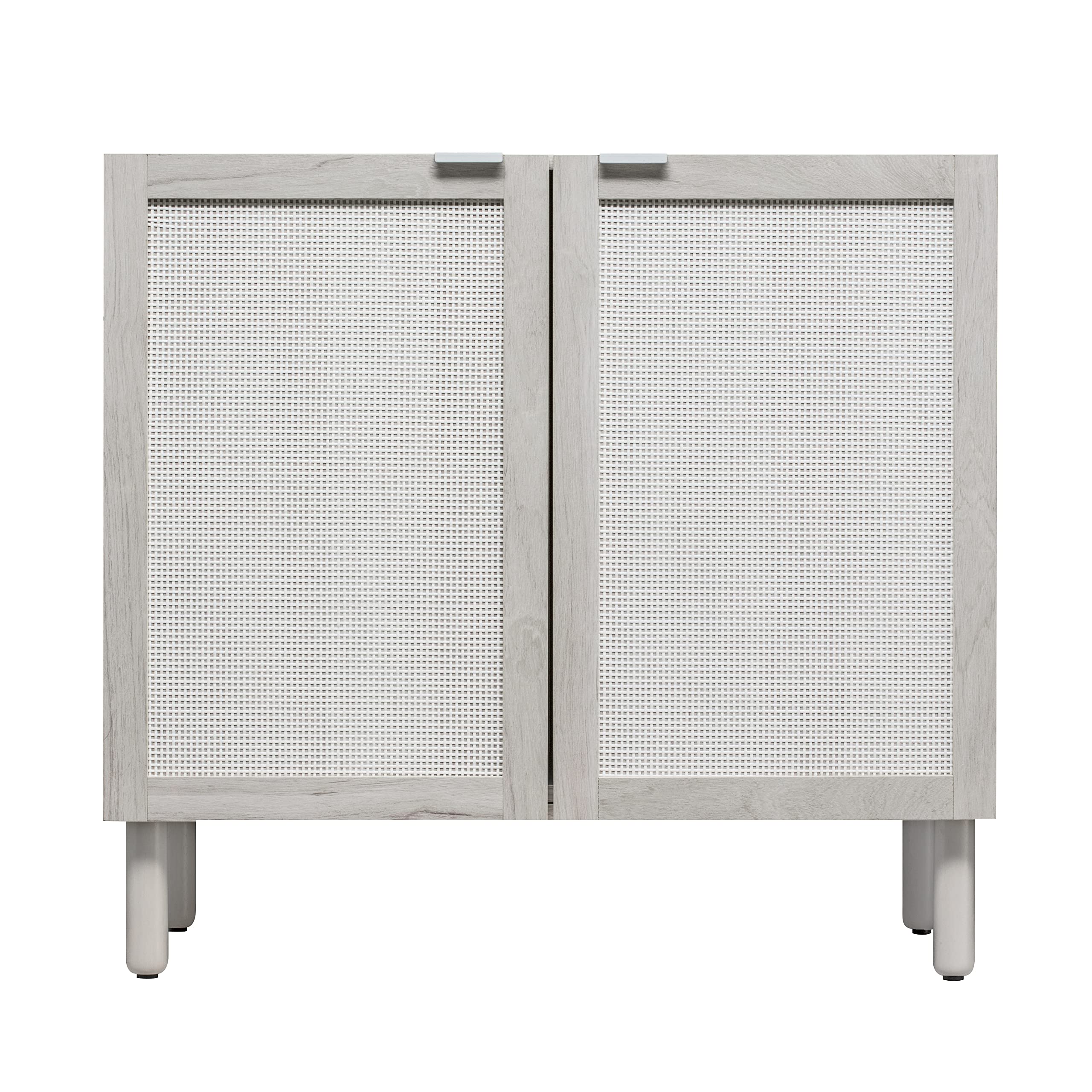 Orre Sand 2-Door Wooden Storage Cabinet with Shelves - Accent Cabinet for Living Room, Bedroom & Entryway - Stylish Floor Storage with Doors for Home Organization