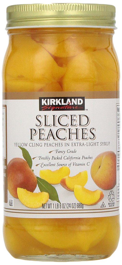 Kirkland Sliced Peaches in Light Syrup - 4 Pack (24 oz Each) | Canned Peaches for Baking, Smoothies & Healthy Snacks | Perfect for Desserts, Yogurt Toppings & Meal Prep