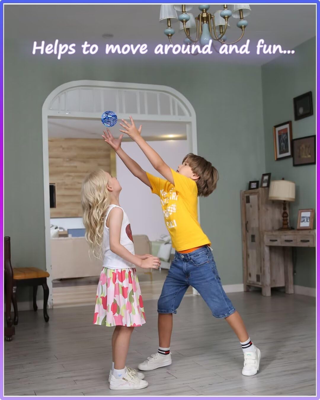 ATHLERIA Blue Flying Orb Ball with Wand - Cosmic Globe Hover Boomerang Mini Drone for Kids (Ages 6-10) | Cool Gadgets & STEM Toys for Boys Girls Teens | Perfect Christmas Birthday Gift | Indoor Outdoor Play, Backyard Fun, Party Entertainment