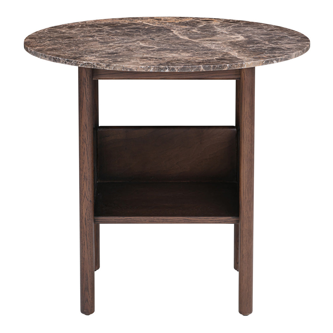 Round Side Table for Living Room - Modern End Table with Storage Shelf - Perfect for Small Spaces, Bedroom, or Patio Decor