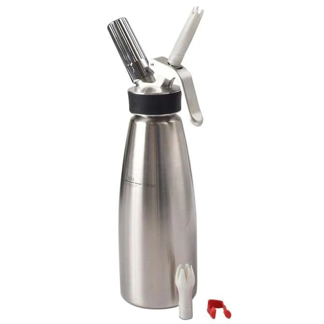 Premium Stainless Steel Whipped Cream Dispenser - 1 Quart Professional Grade for Barista, Desserts & Coffee Shops - Perfect for Latte Art, Hot Chocolate & Baking