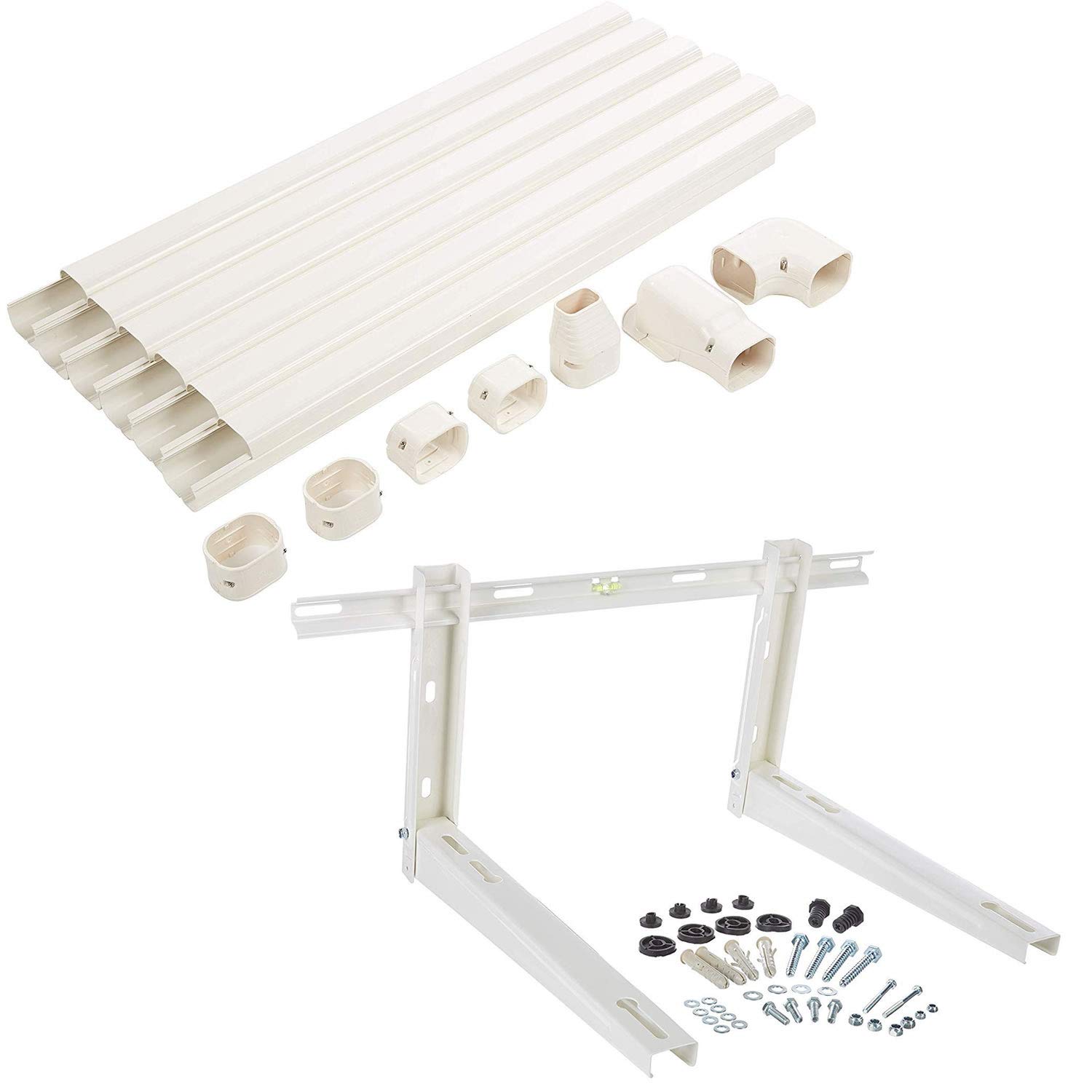 Senville HL-550 Wall Mount Bracket & 20ft Decorative Line Set Cover Kit for 18000-36000 BTU Mini Split AC - Perfect for Home, Office & Commercial Cooling Solutions