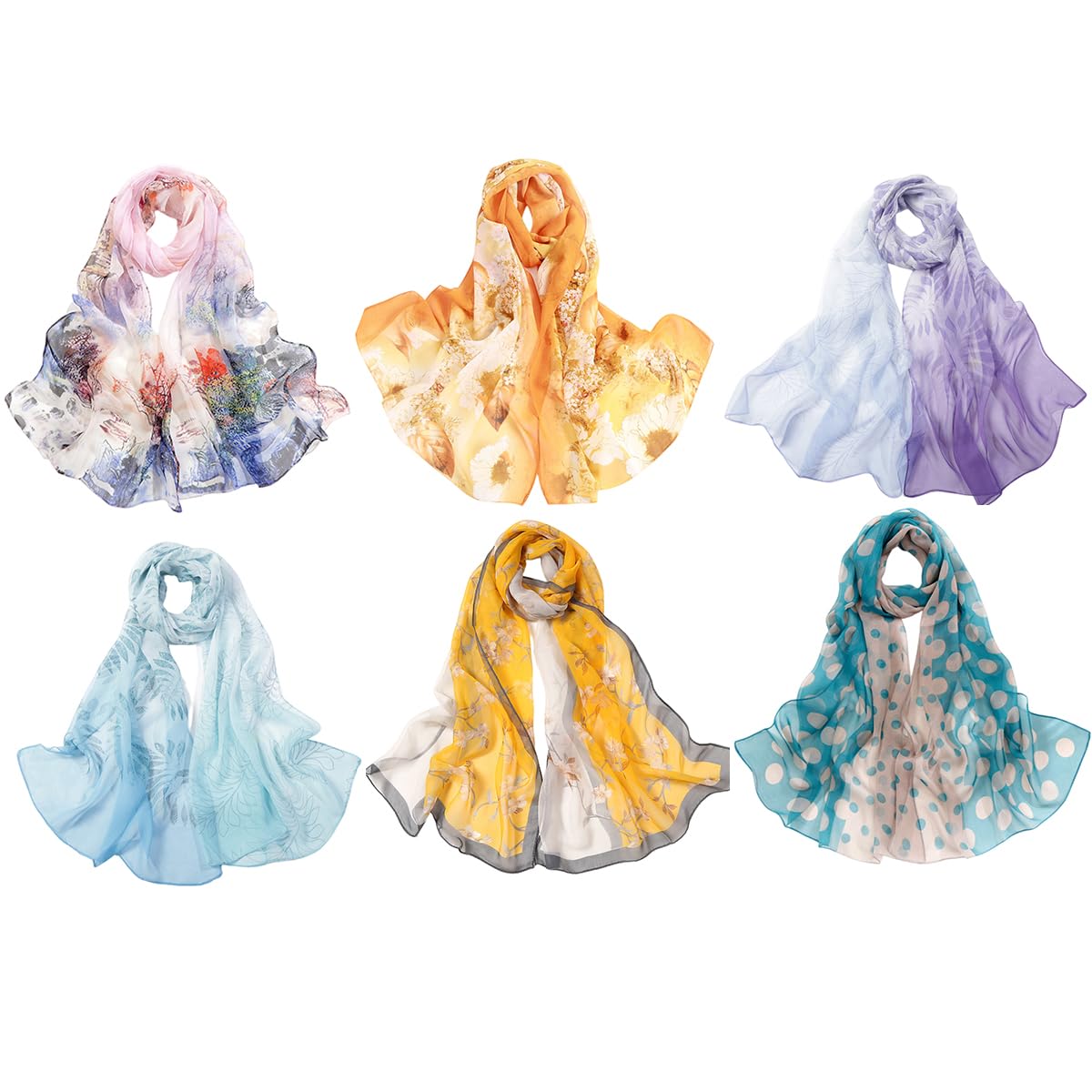 FAIRYGATE Lightweight Chiffon Scarf for Women - Soft Elegant Shawl Wrap Fashion Accessory - Perfect for UK Gifts, Parties, Weddings & Everyday Wear (Style 20A46)