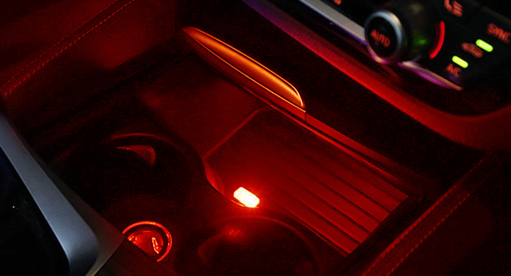Brilliant Red USB Mini LED Car Interior Ambient Lighting Kit - Enhance Your Car's Atmosphere for Night Driving & Customization