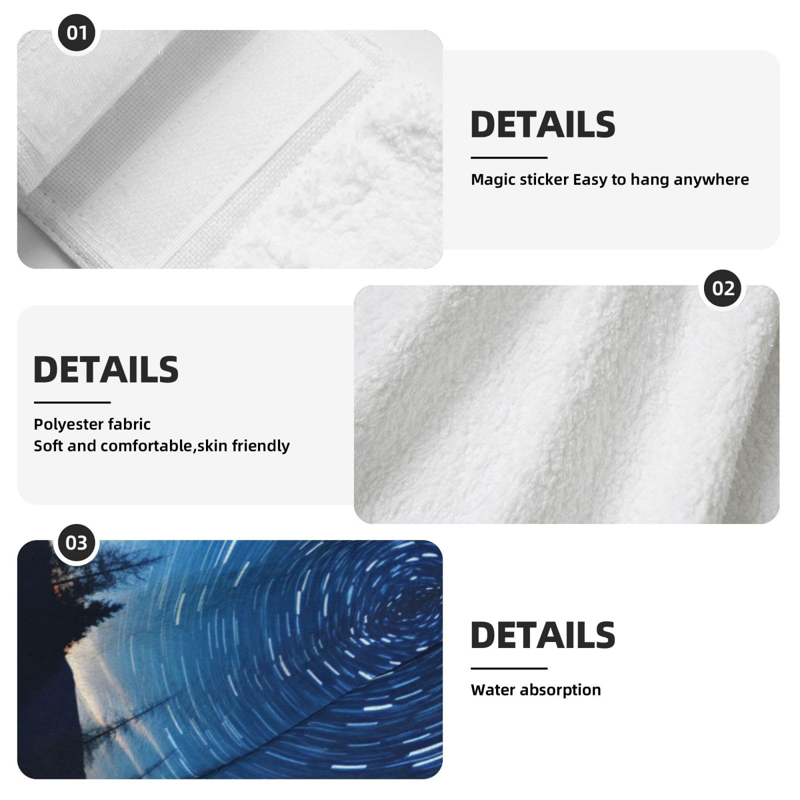 Starry Sky Universe Space Hanging Kitchen Towel - Soft Coral Velvet Hand Towels with Loop for Bathroom, Washcloth & Dish Wipe Cloth - Perfect for Kitchen, Bath & Home Decor