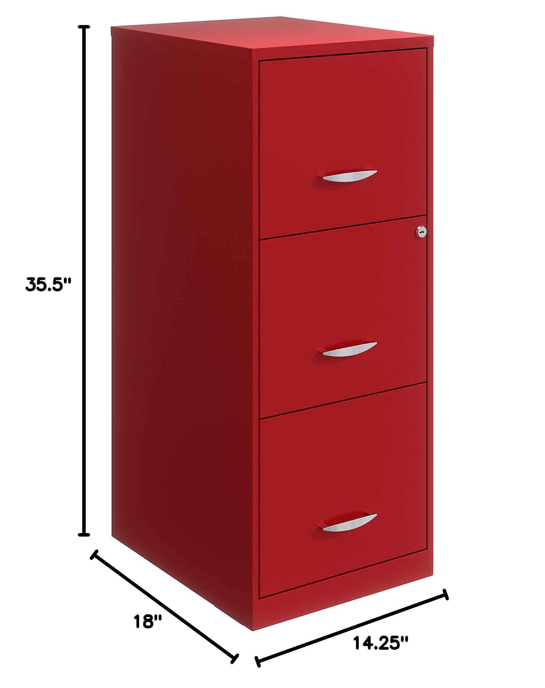 Smart File Cabinet Organizer - 4 Drawer Storage Solution for Office & Home, Red - Perfect for Documents, Files & Office Supplies