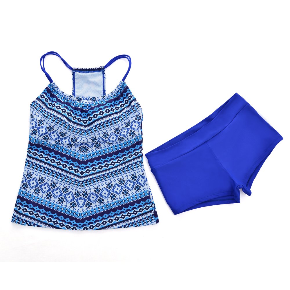 MIFXIN Women's 2-Piece Racerback Tankini Swimwear Set with Boyshorts - Sexy Bathing Suit for Beach, Pool & Summer Vacation