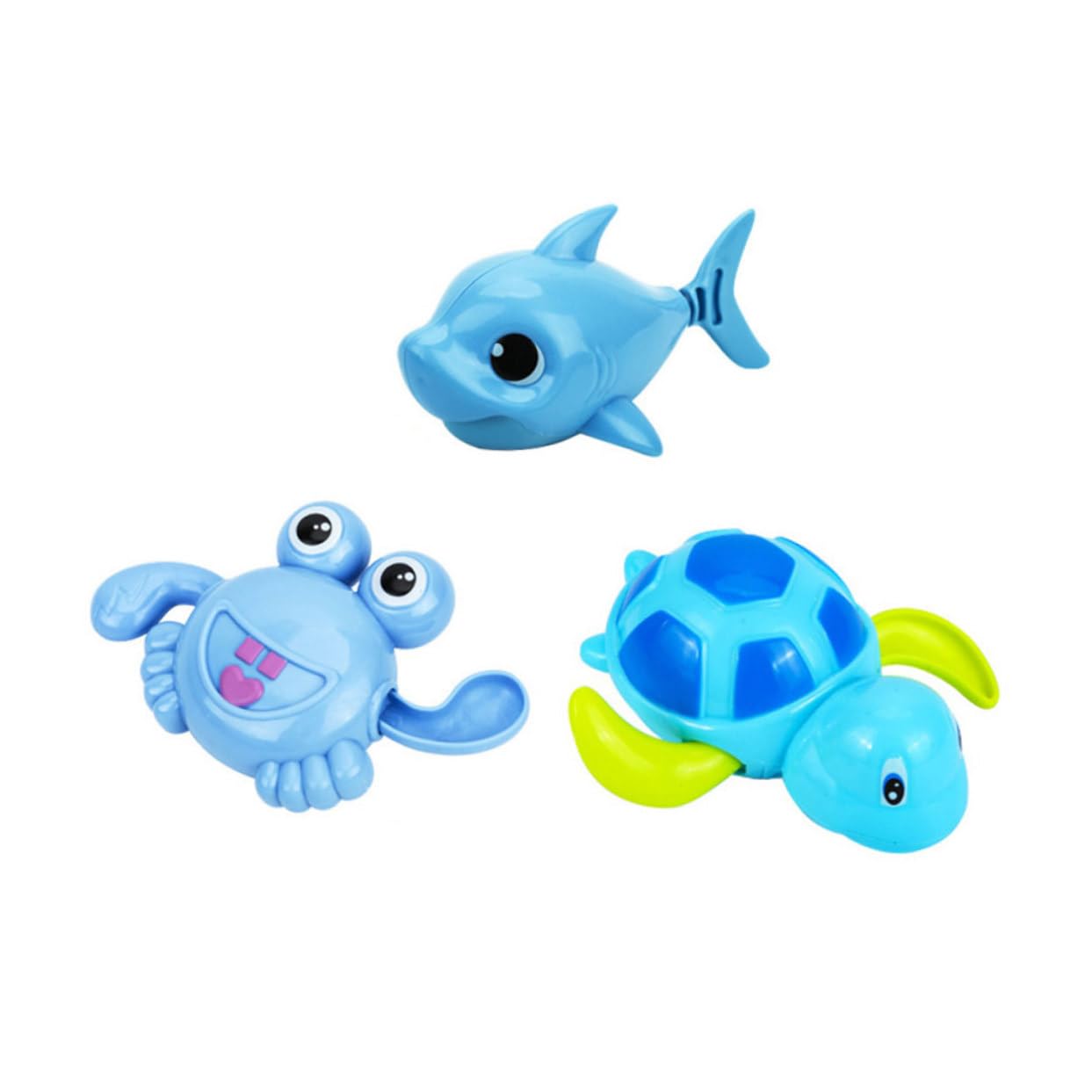 DRESSOOS 3-Piece Wind-Up Bath Toys Set - Floating Water Play Toys for Kids, Fun Bathtub & Pool Swimming Toys for Toddlers (Duck, Boat, Fish) - Perfect for Bath Time, Pool Parties & Sensory Play