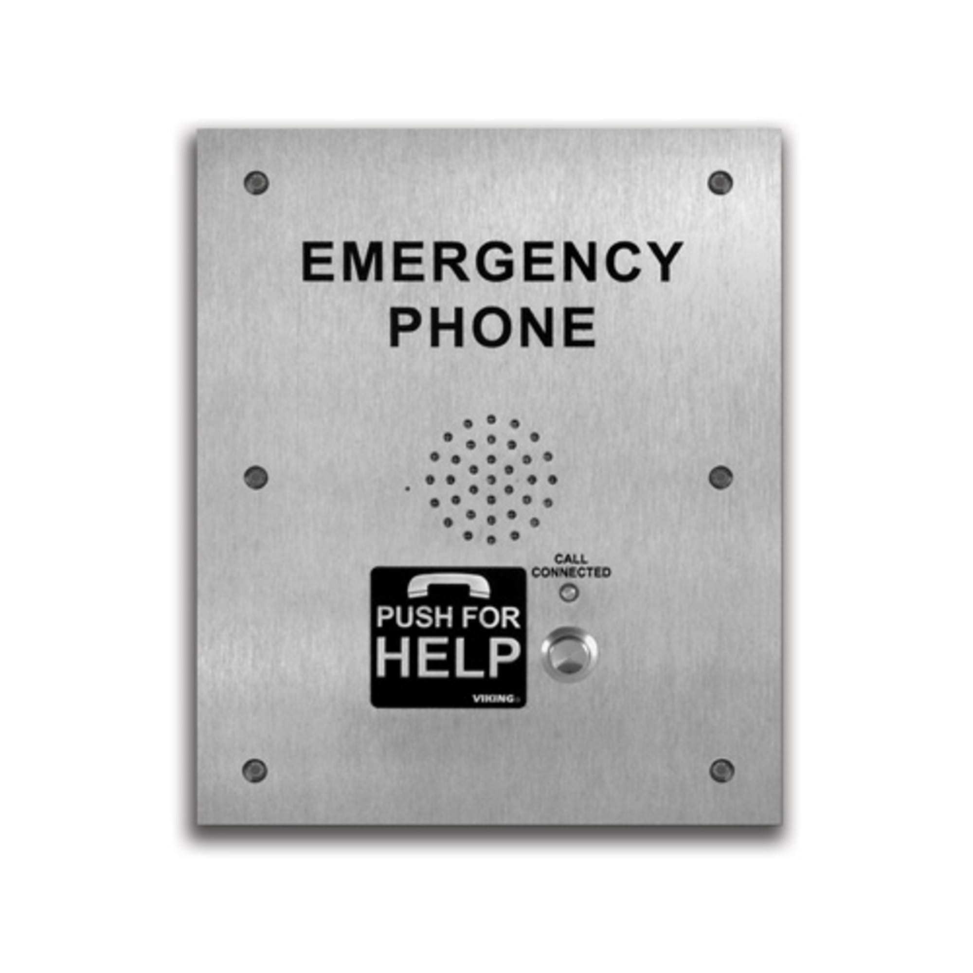 Viking Electronics E-1600-TP-IPEWP ADA Compliant Stainless Steel VoIP Emergency Phone with Enhanced Weather Protection - Flush Mount Installation for Talk-a-Phone Back Box - Ideal for Outdoor Public Areas, Parking Lots, and Campus Security Systems