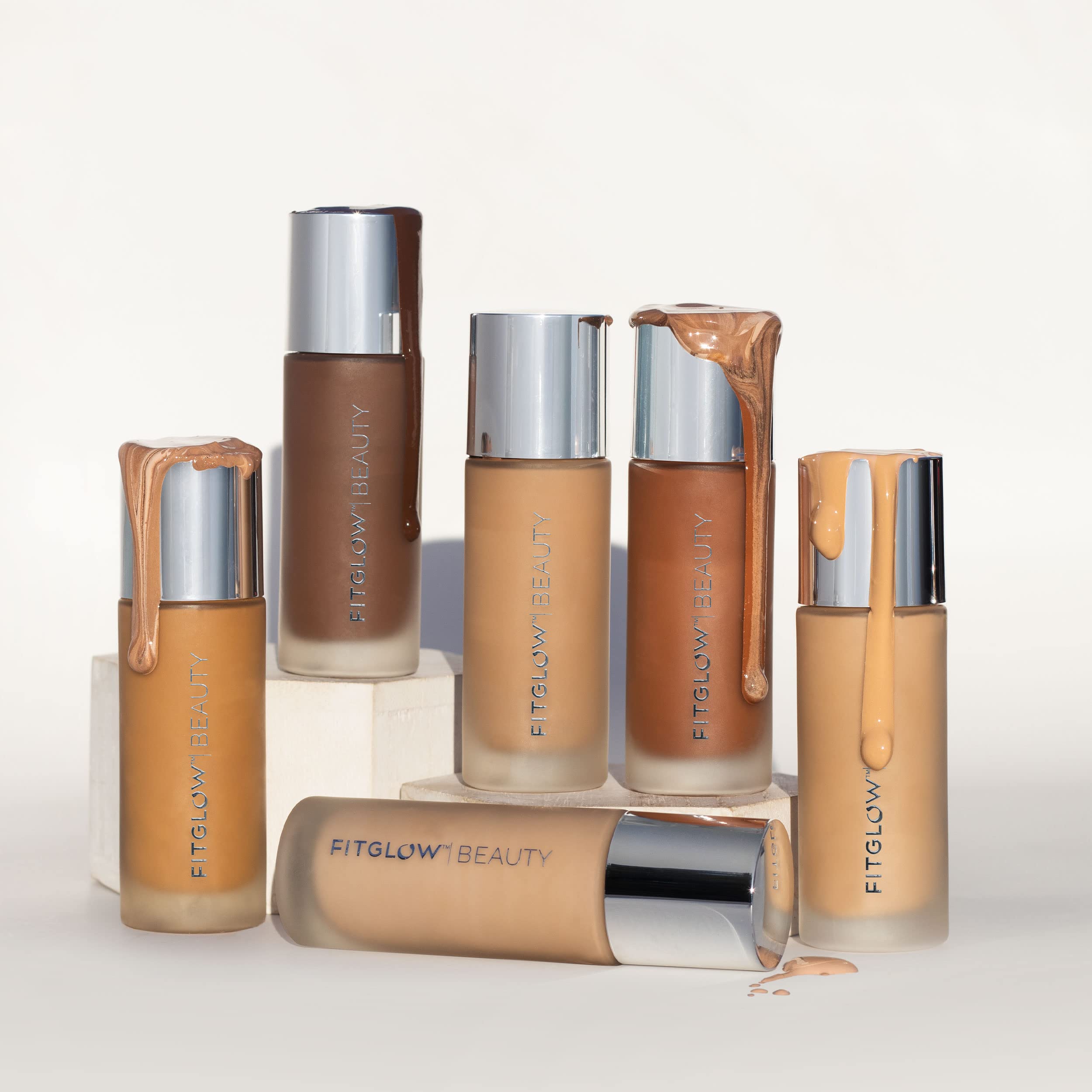 Fitglow Beauty Vegan Natural Foundation with Photo-Filtering Effect - Clean Cruelty-Free Makeup (Shade F4.5 Tan Neutral, Soft Olive Undertones) | Perfect for Daily Wear & Flawless Photo-Ready Looks