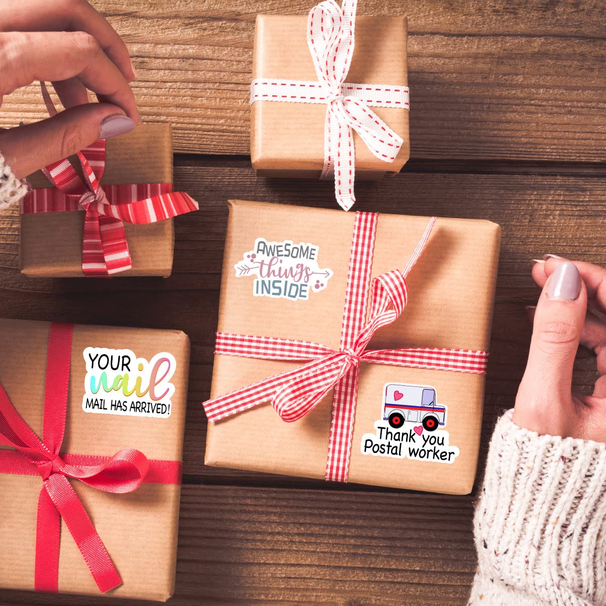 Wailozco Premium Thank You Stickers - Handmade Small Business Labels, 500 Envelope Stickers per Roll for Online Retailers & Handmade Goods | Perfect for Packaging, Branding & Customer Appreciation