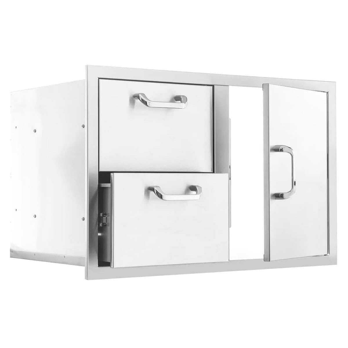 BBQGUYS Signature 32-Inch Outdoor Kitchen Storage Combo - 3-Piece Door & Double Drawer Set in Traditional Style (BBQ-260-DDC-T-3PC) | Perfect for Backyard Grilling, Patio Entertaining & Outdoor Cooking Storage Solutions
