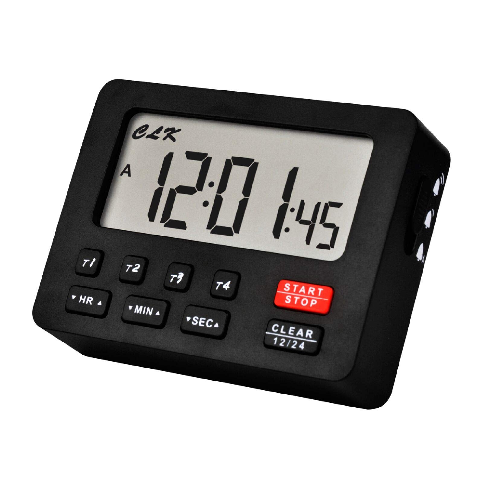 Jayron Digital Countdown Timer with Magnetic Back & Loud Alarm - Kitchen Timer, Stopwatch for Cooking, Baking, Fitness, Workouts, Study & Lab Experiments (Black)