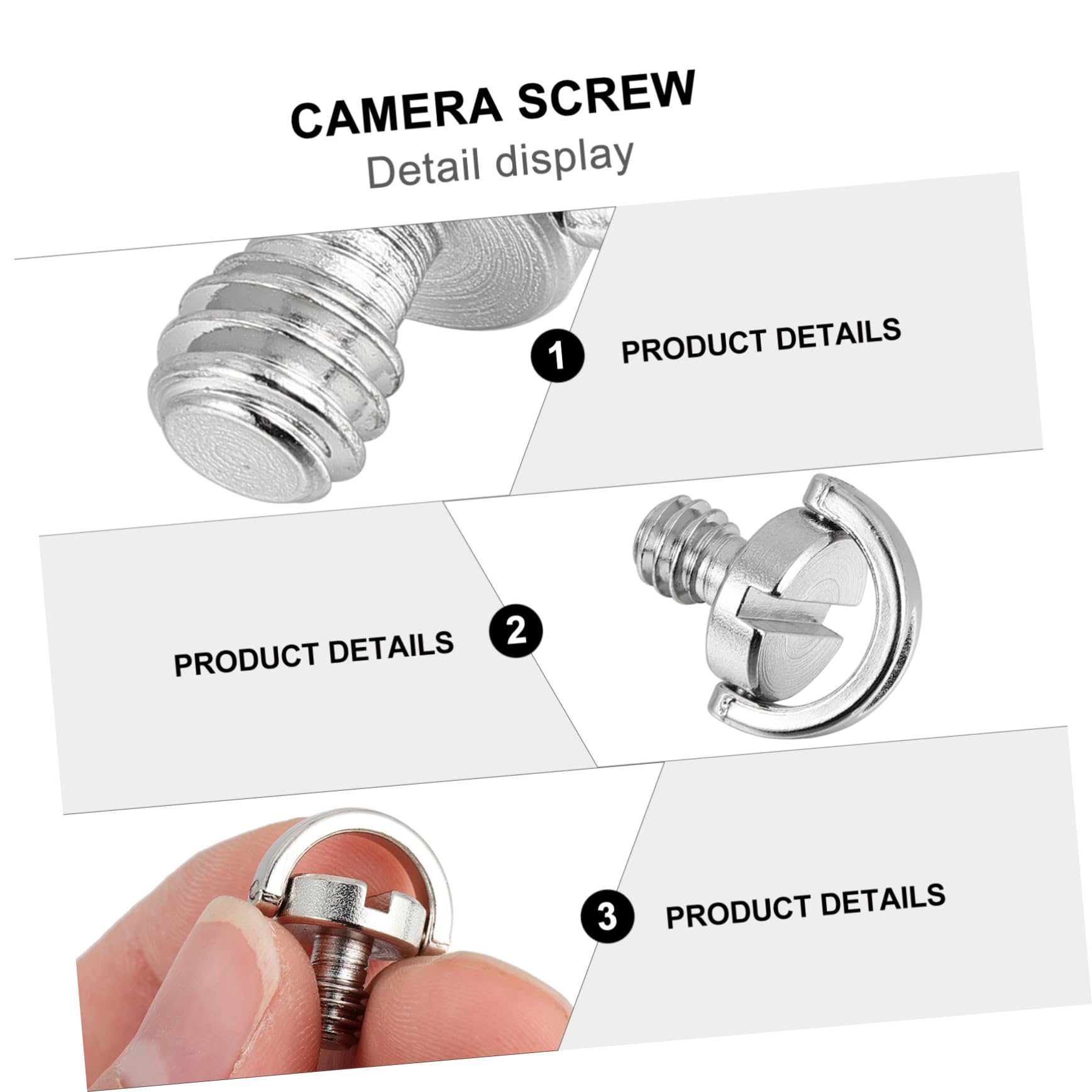 HOMSFOU 4 Pack Stainless Steel Camera Tripod Screw Mount - Heavy Duty PTZ Clamp with D-Ring for DSLR, Mirrorless, Video Cameras - Perfect for Vlogging, Live Streaming & Photography Accessories