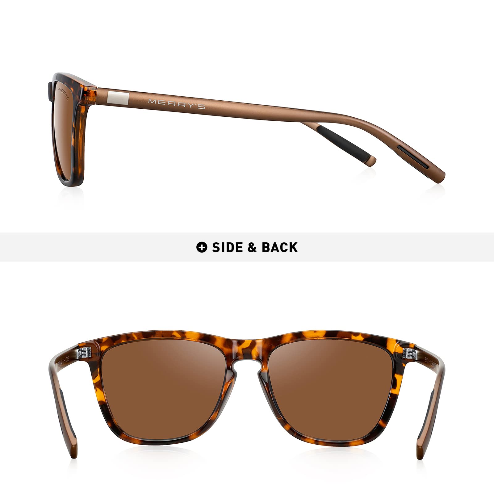MERRY'S Unisex Polarized Sunglasses for Women & Men - Classic Retro Designer Style with Aluminum Frames - UV Protection for Driving, Fishing & Outdoor Activities