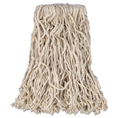 Rubbermaid Commercial 12-Pack 16 oz. White Economy Cut-End Cotton Wet Mop Heads with 1-Inch Band - Heavy Duty Cleaning for Floors, Kitchens & Commercial Spaces