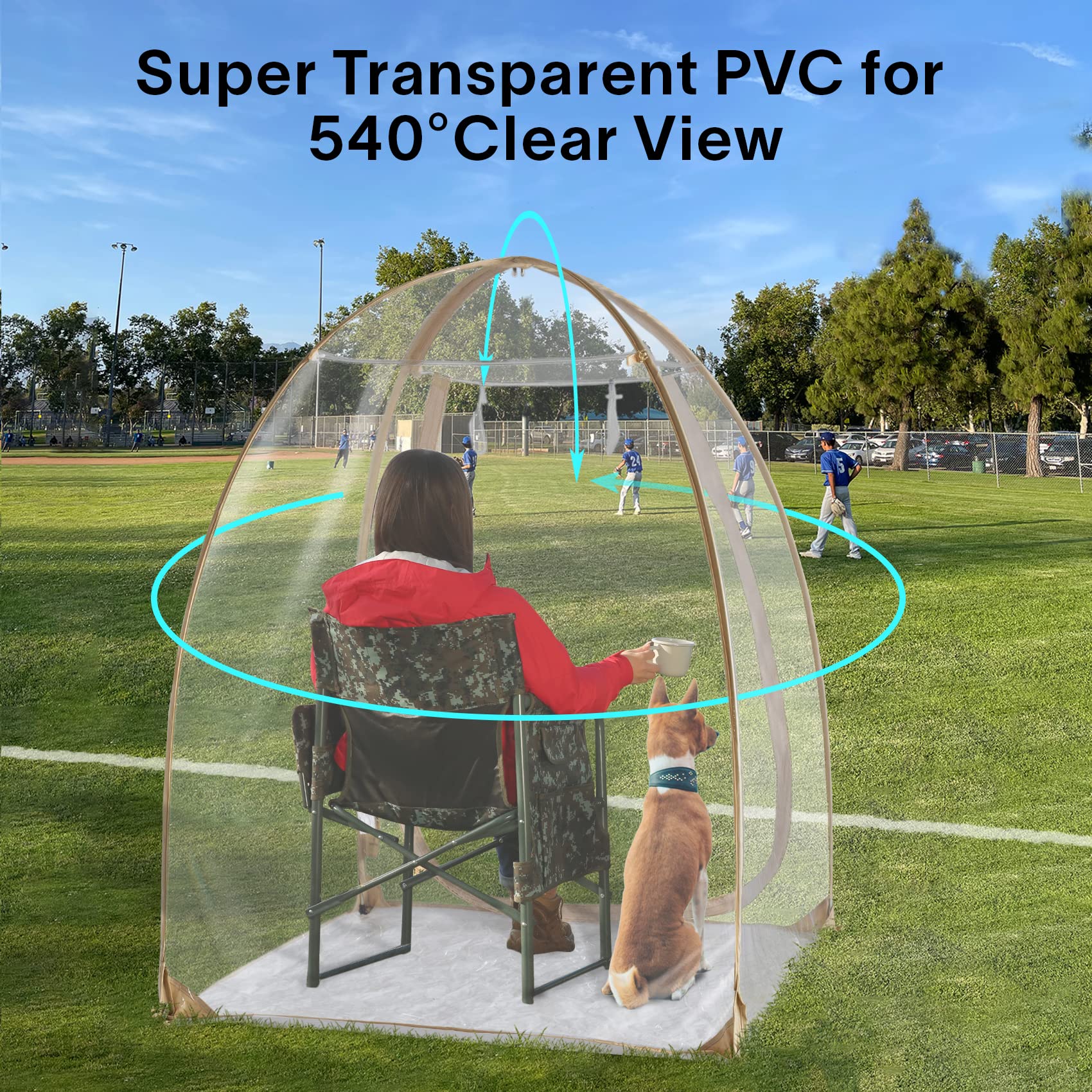 **Weatherproof Clear Bubble Tent - Portable Pop-Up Igloo Tent for Outdoor Sports, Soccer, and Winter Camping | Cold Weather Shelter for Backyard, Beach, and Picnics**