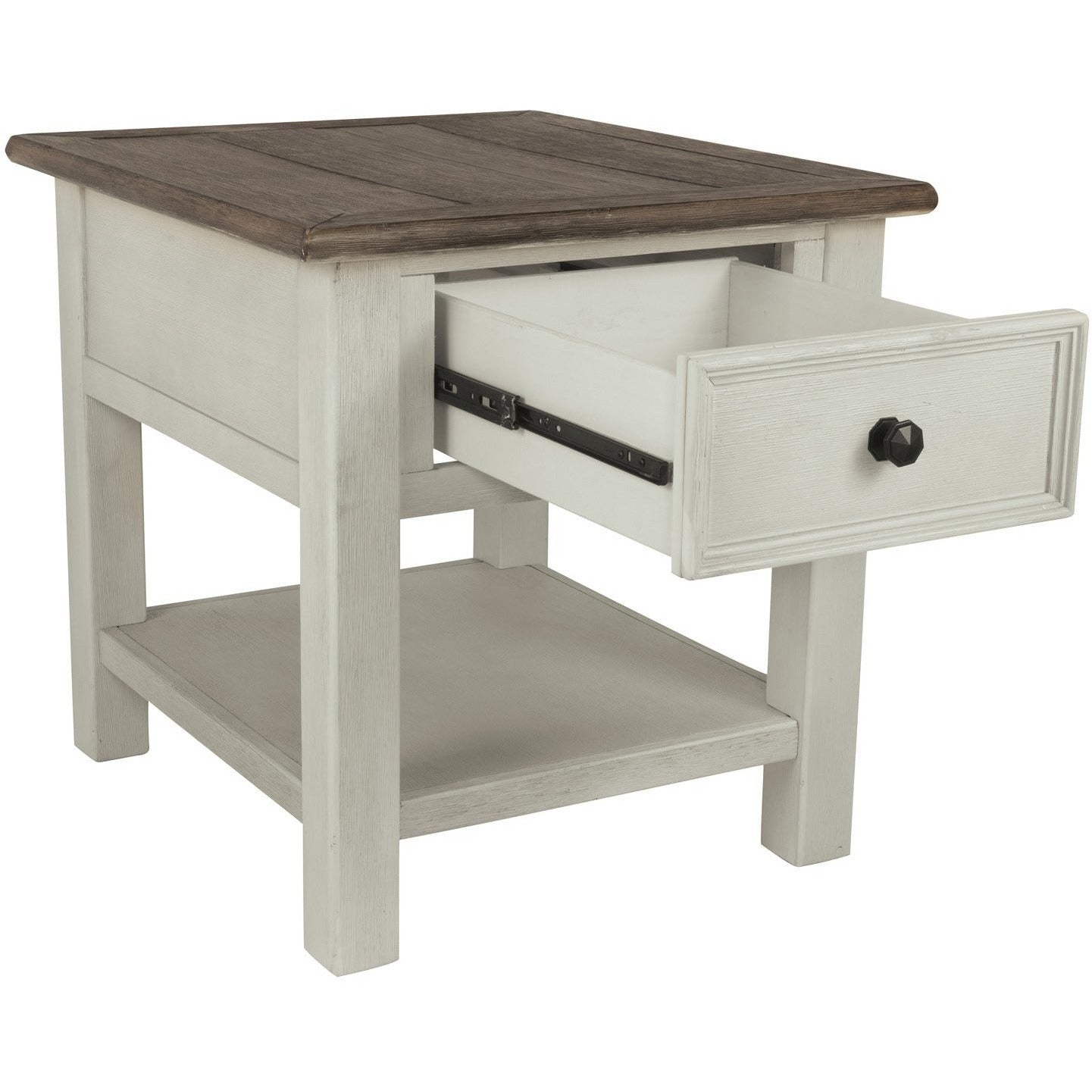 Bolanburg Modern End Table - Small Side Table for Living Room, Bedroom, or Office - Nightstand with Storage Shelf - Perfect for Coffee, Books, and Decor