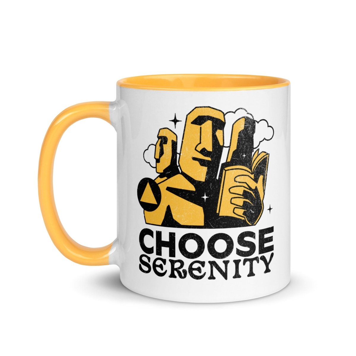 Serenity Recovery Coffee Mug with Color Accent - Inspirational Ceramic Mug for Sober Living, AA Meetings & Daily Motivation