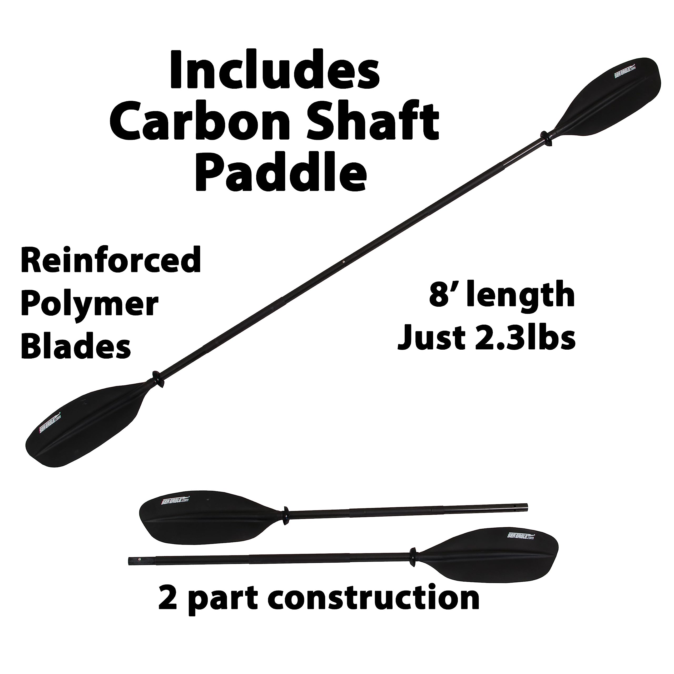 Sea Eagle RazorLite Inflatable Kayak - Lightweight Drop Stitch High-Speed Touring Kayak for Solo or Tandem Use - Includes Tall Back Seats, Paddles, Backpack, Skeg & Pump - Perfect for Lakes, Rivers & Ocean Adventures