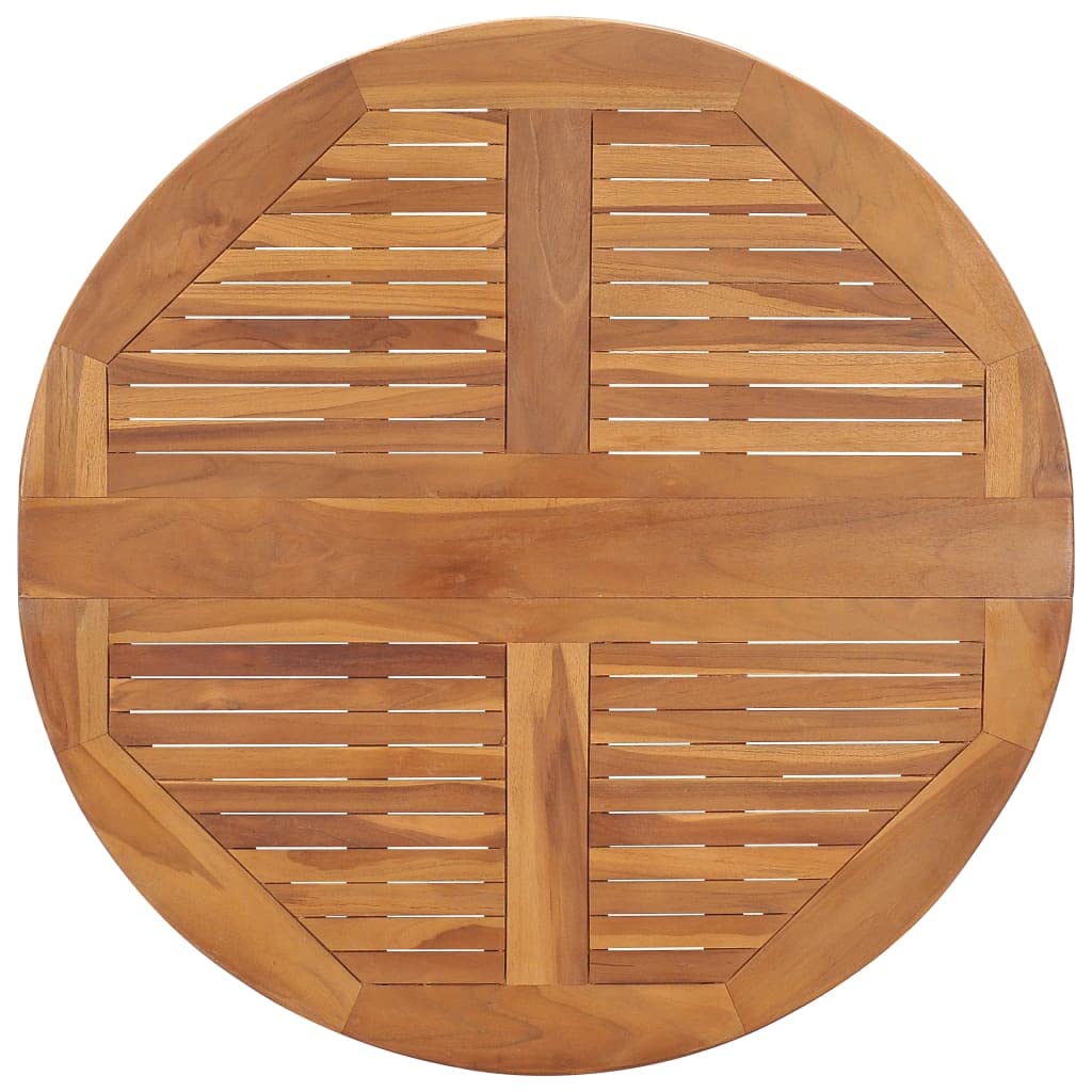 Solid Teak Wood Folding Patio Dining Table - 35.4