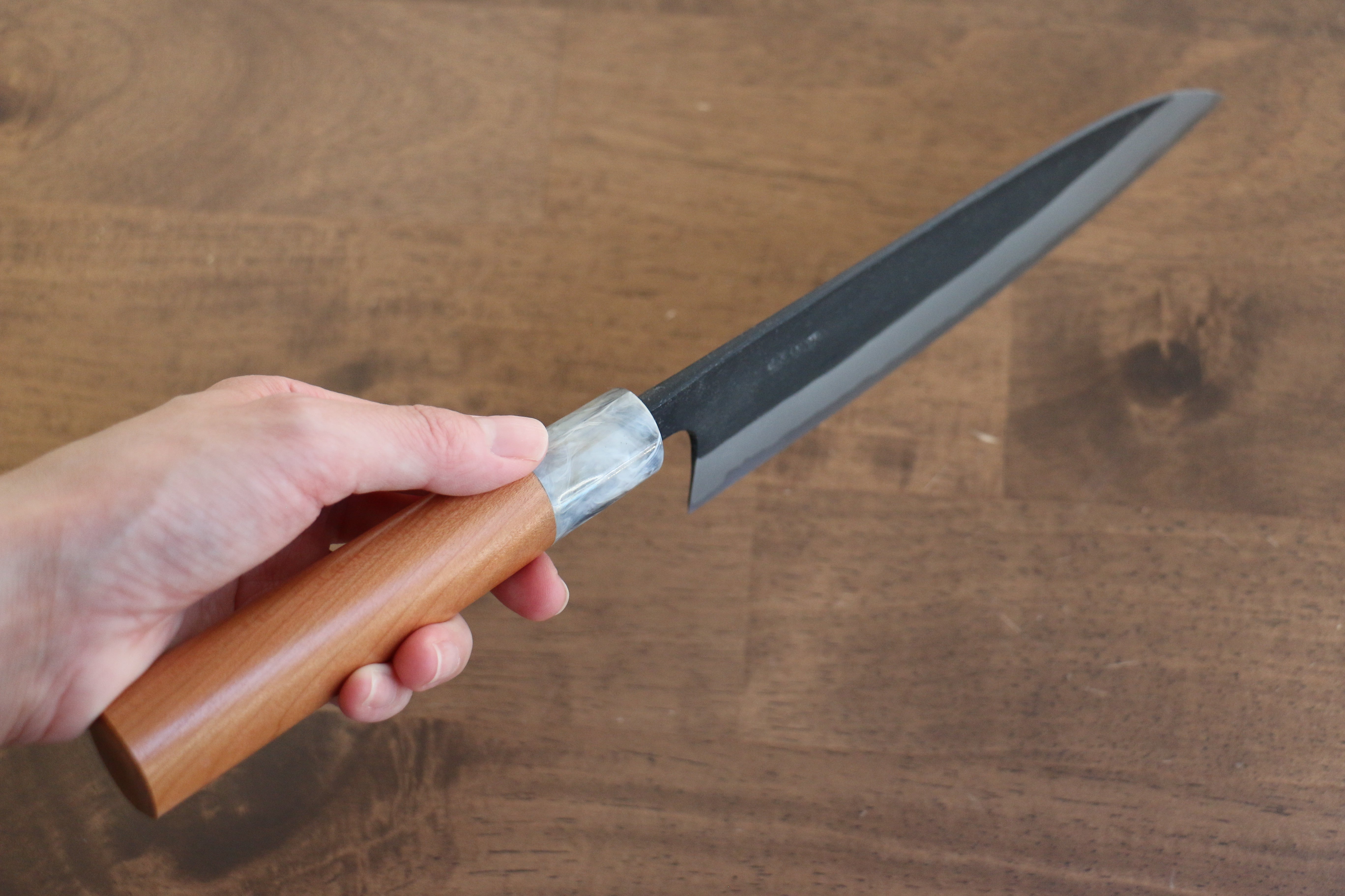 Nao Yamamoto White Steel No.2 Kurouchi Gyuto 180mm Japanese Chef Knife - Cherry Wood Handle for Professional Cooking & Sushi Preparation
