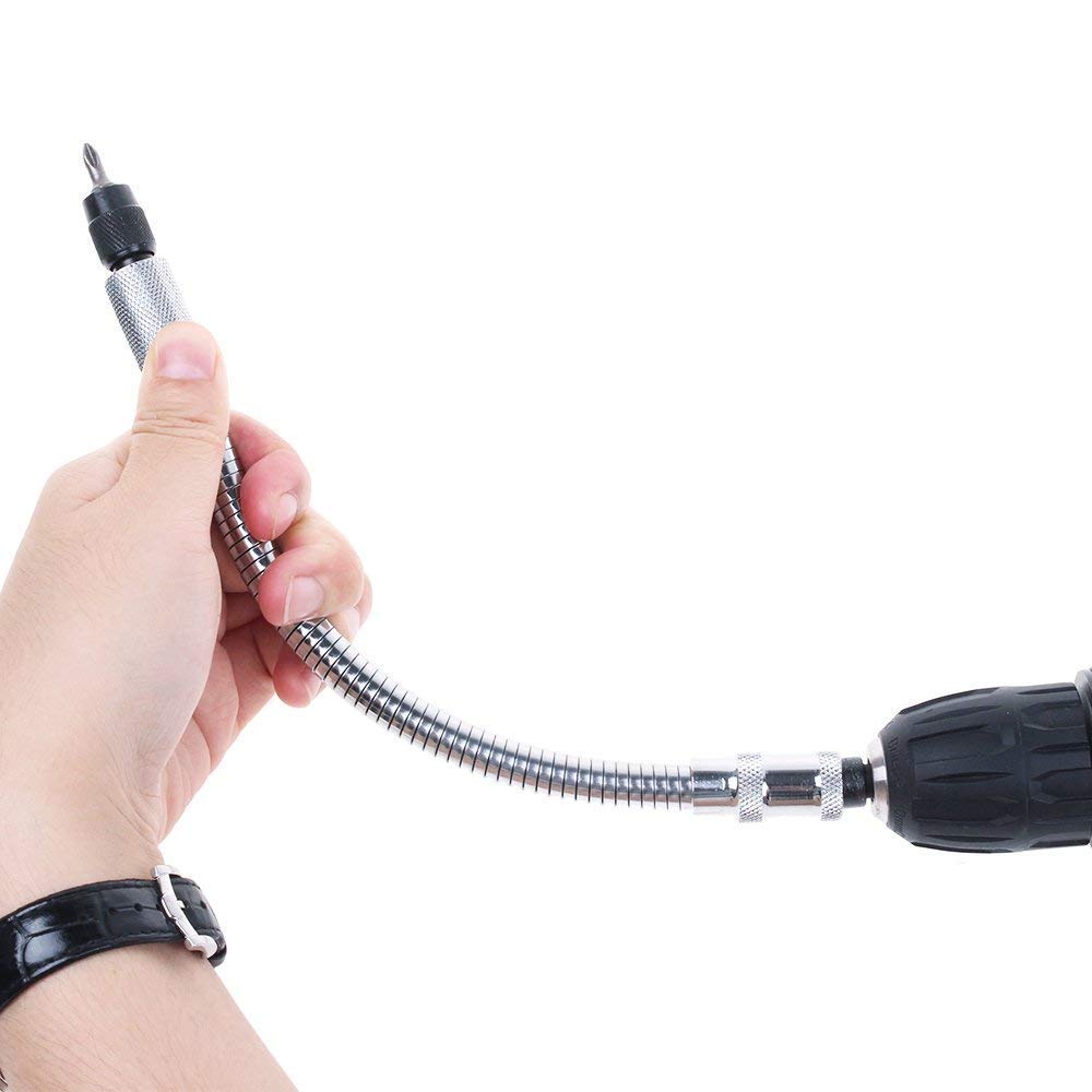 Flexible Drill Bit Extension with Right Angle Adapter - 11.5