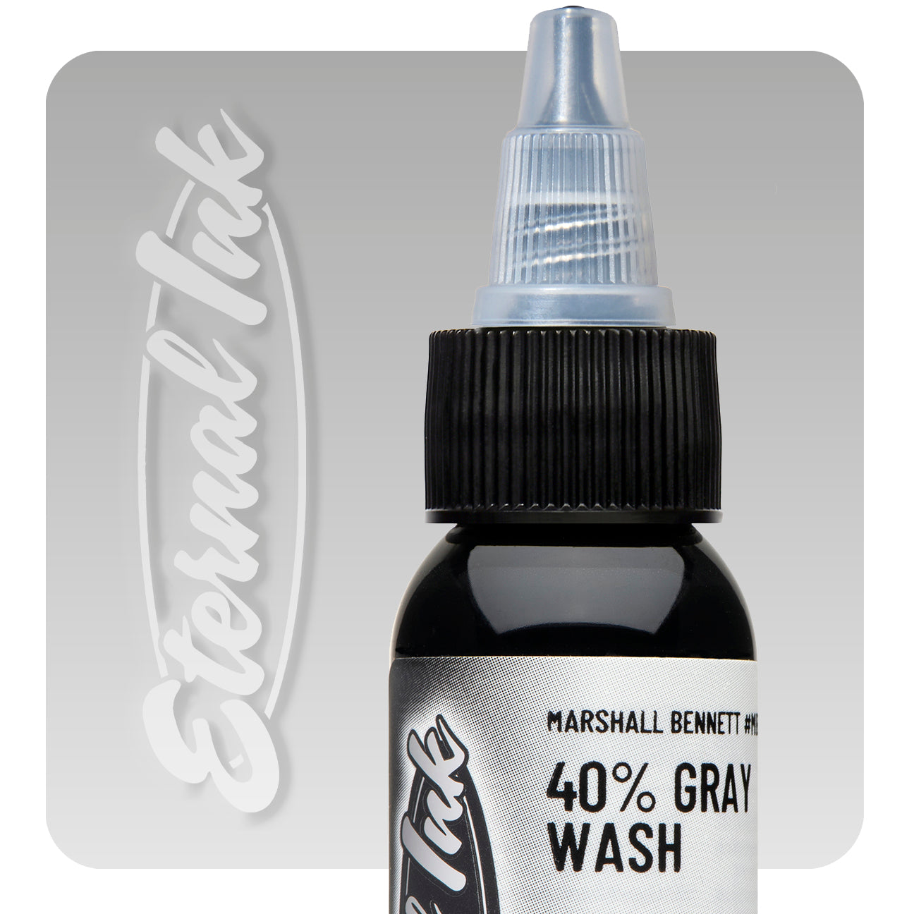 Eternal Marshall Bennett 40% Gray Wash Ink - Premium Tattoo Ink for Professional Artists & Tattoo Enthusiasts - Perfect for Realism, Shading & Fine Line Work