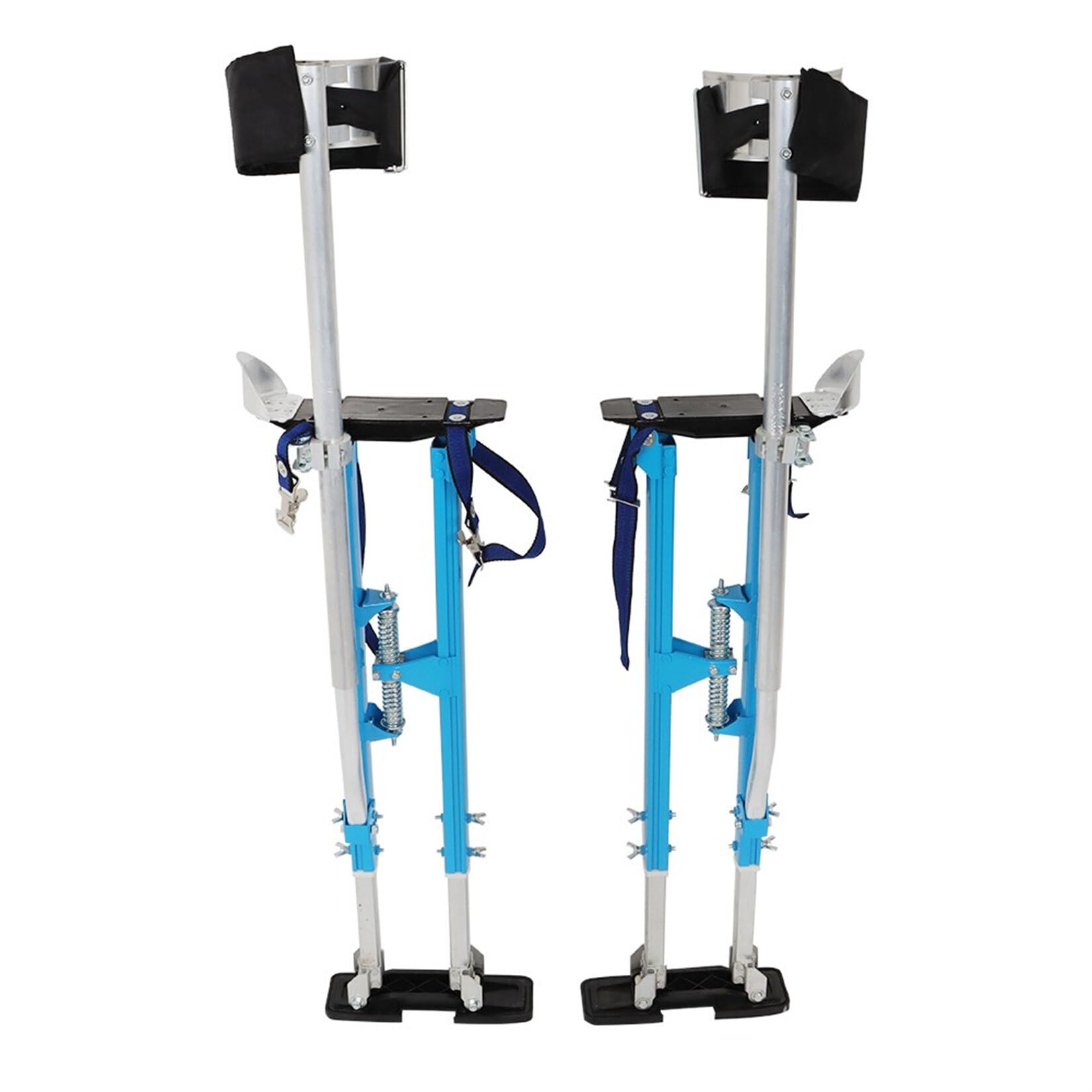36-48 Inch Adjustable Aluminum Drywall Stilts - Blue Professional Painting & Cleaning Stilts for Construction, Ceiling Work & Home Renovation