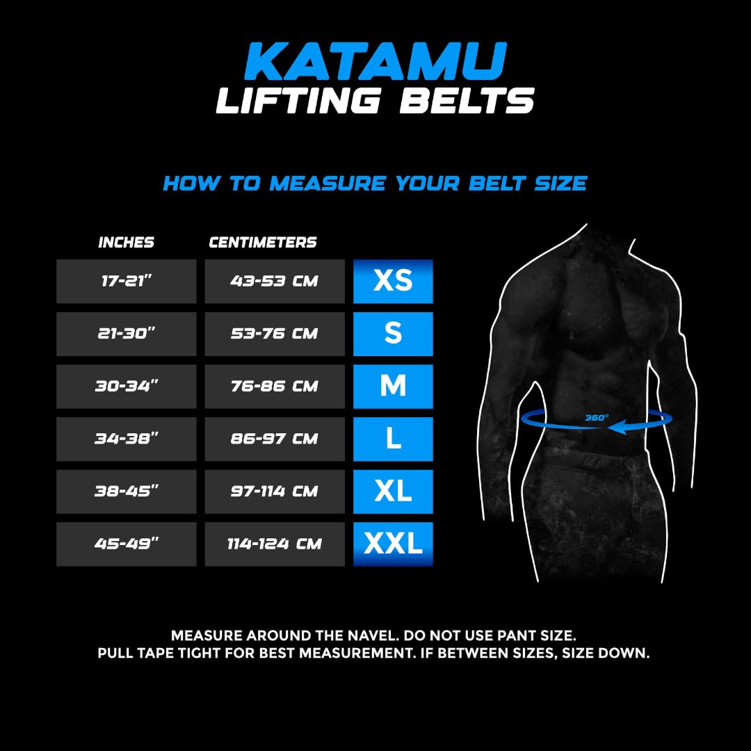 Katamu Premium Leather Lever Weight Lifting Belt for Men & Women - Powerlifting, CrossFit, Gym Workout Belt - Heavy Duty Support for Deadlifts, Squats & Weight Training - Adjustable Fitness Belt for Strength Training