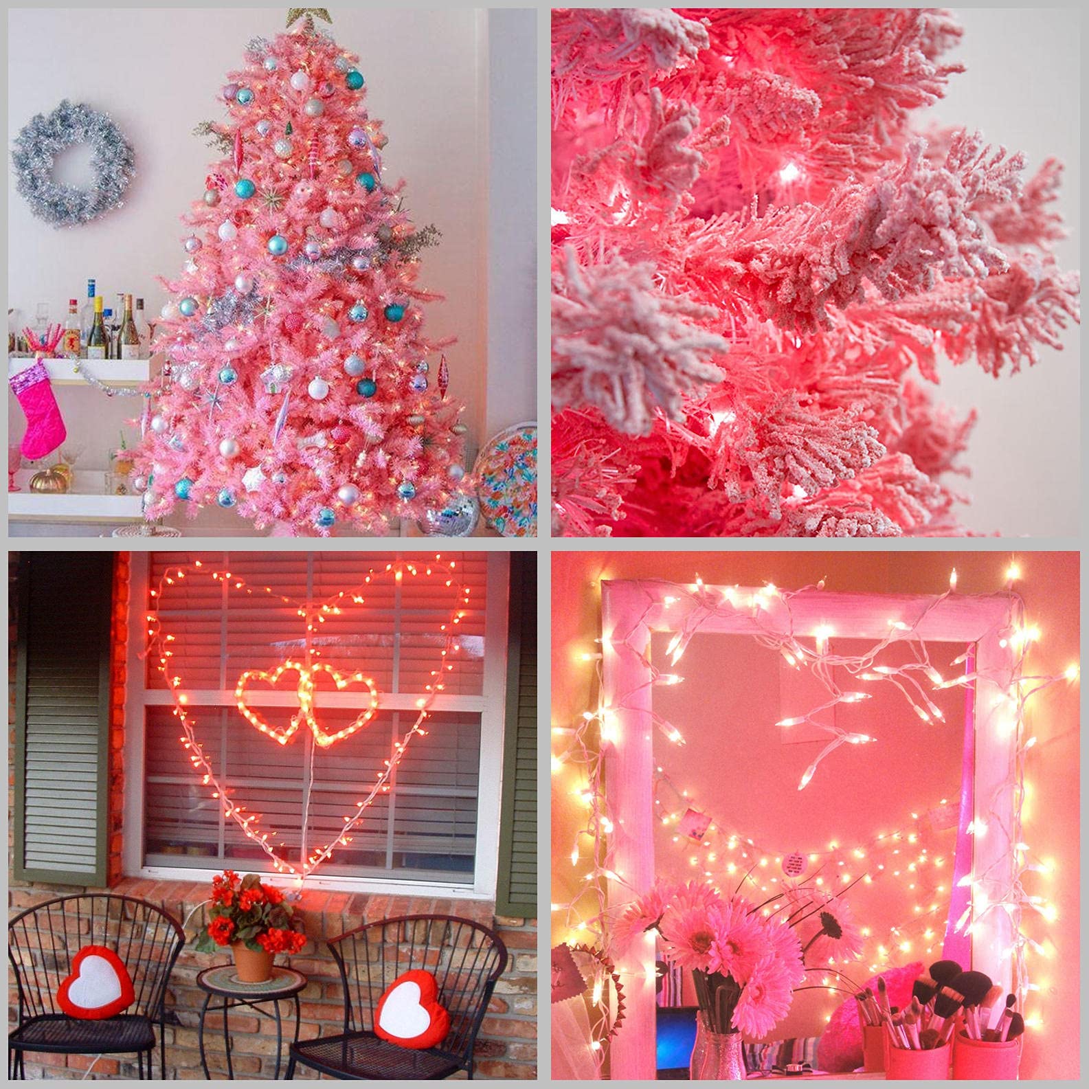 YULETIME 200 Pink LED Christmas Lights - 66ft Waterproof Outdoor String Lights with UL Certification | Perfect for Holiday Decorations, Party Lighting, and Festive Home Decor