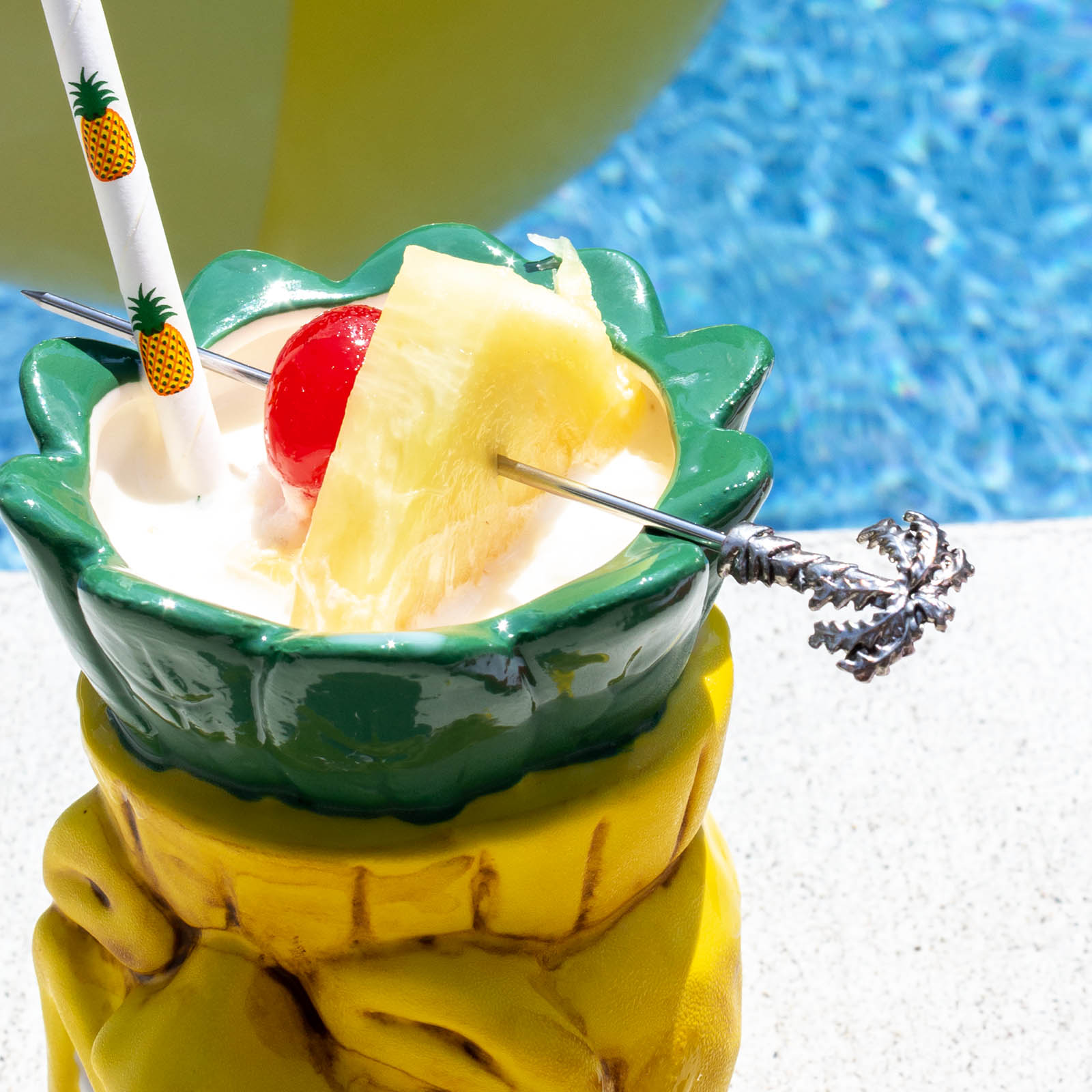 BarConic® 4-Pack Palm Tree Cocktail Picks - Tropical Drink Garnish for Summer Parties, Poolside Cocktails & Hawaiian Themed Events