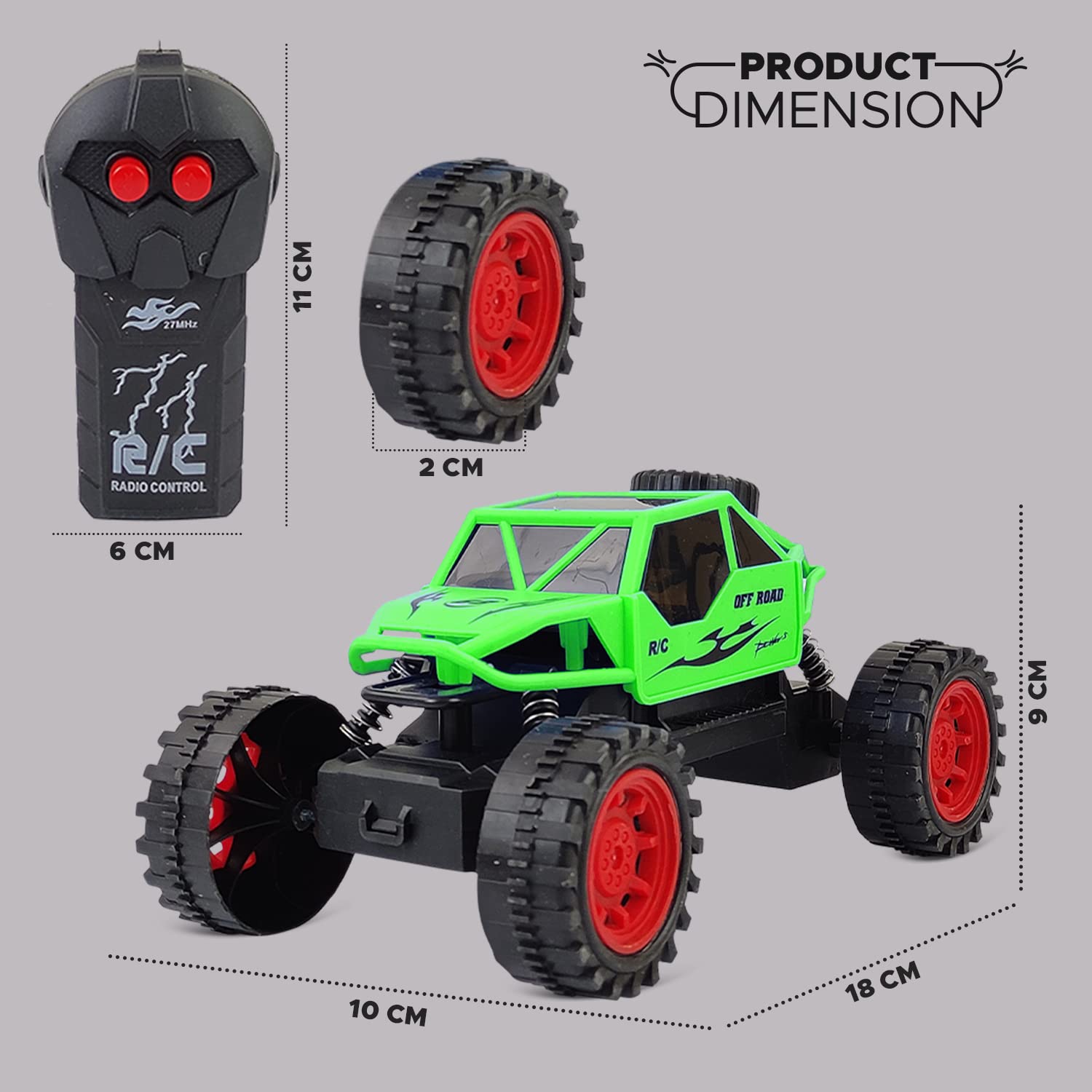 NHR Remote Control Monster Truck - 1:16 Scale Off-Road RC Car with LED Lights, 4WD High Speed Rock Crawler, All-Terrain Hummer Toy Vehicle for Boys & Girls Ages 3+ (Green) - Perfect for Outdoor Play, Backyard Racing & Indoor Crawling Adventures