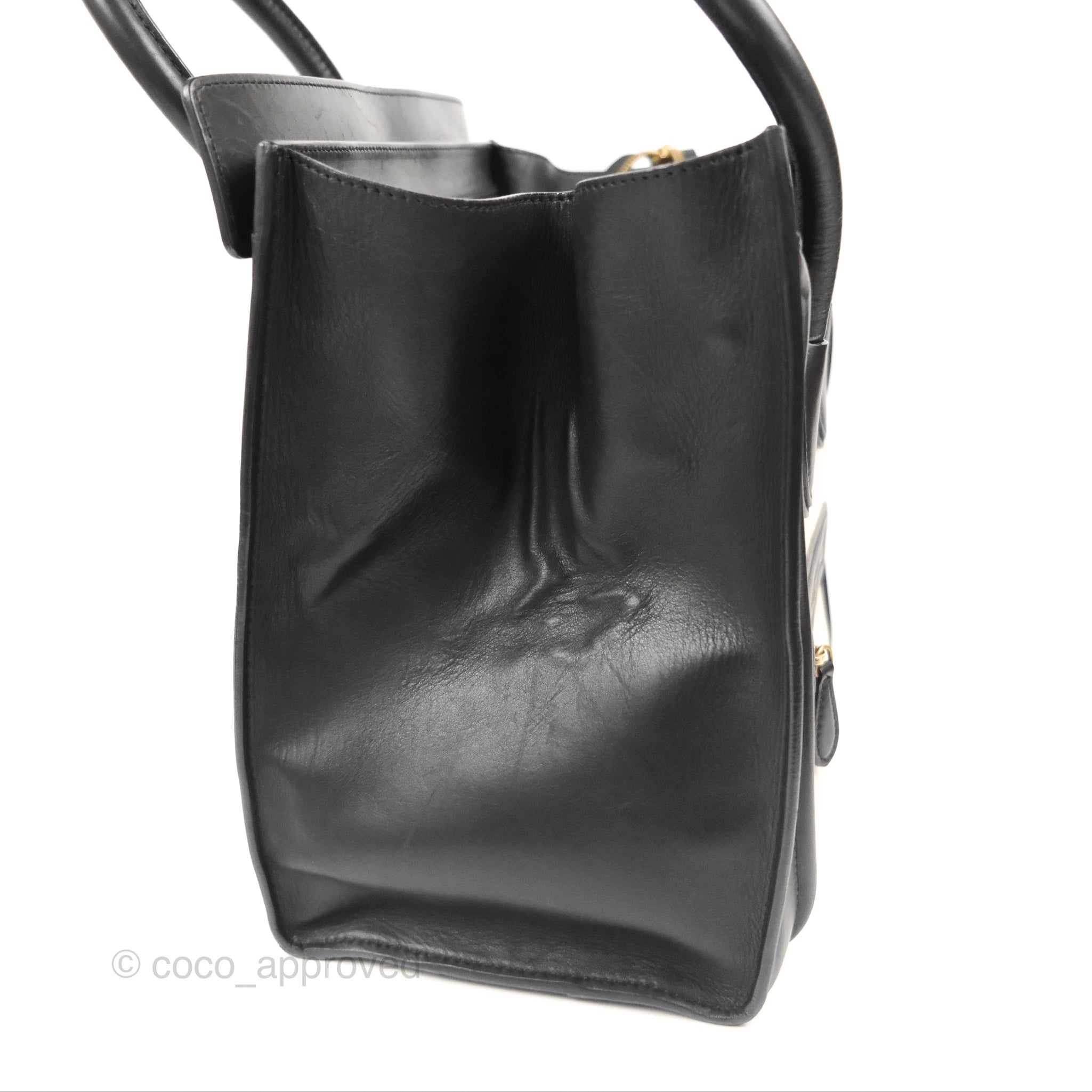Celine Mini Luggage Bag in Black & White Aged Calfskin Leather - Perfect for Work, Travel & Everyday Luxury Handbag