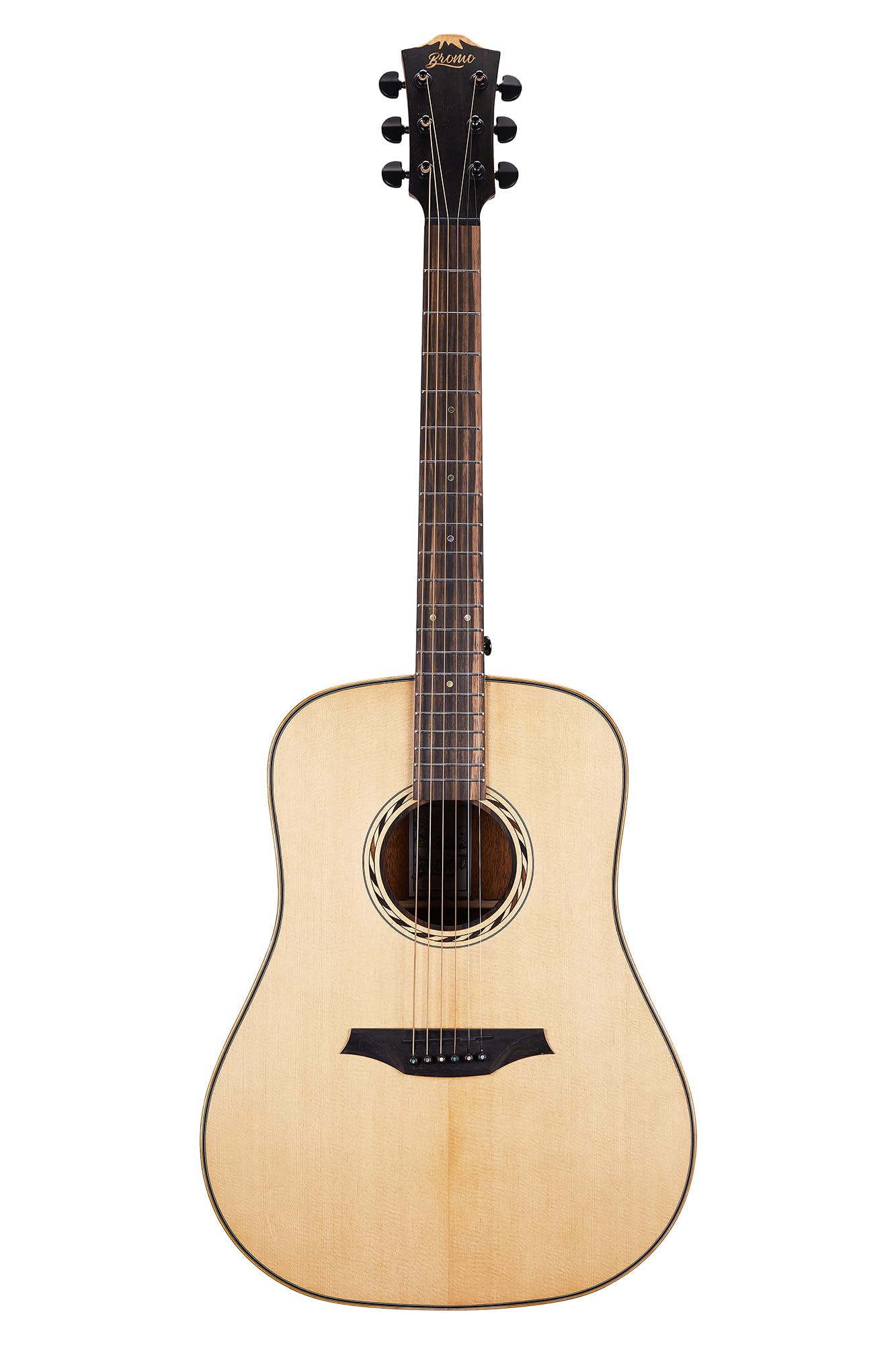 Bromo BAT 1 SG Solid Top Dreadnought Acoustic Guitar - Professional Quality for Beginners & Performers | Perfect for Home Practice, Stage Performances & Campfire Sing-Alongs