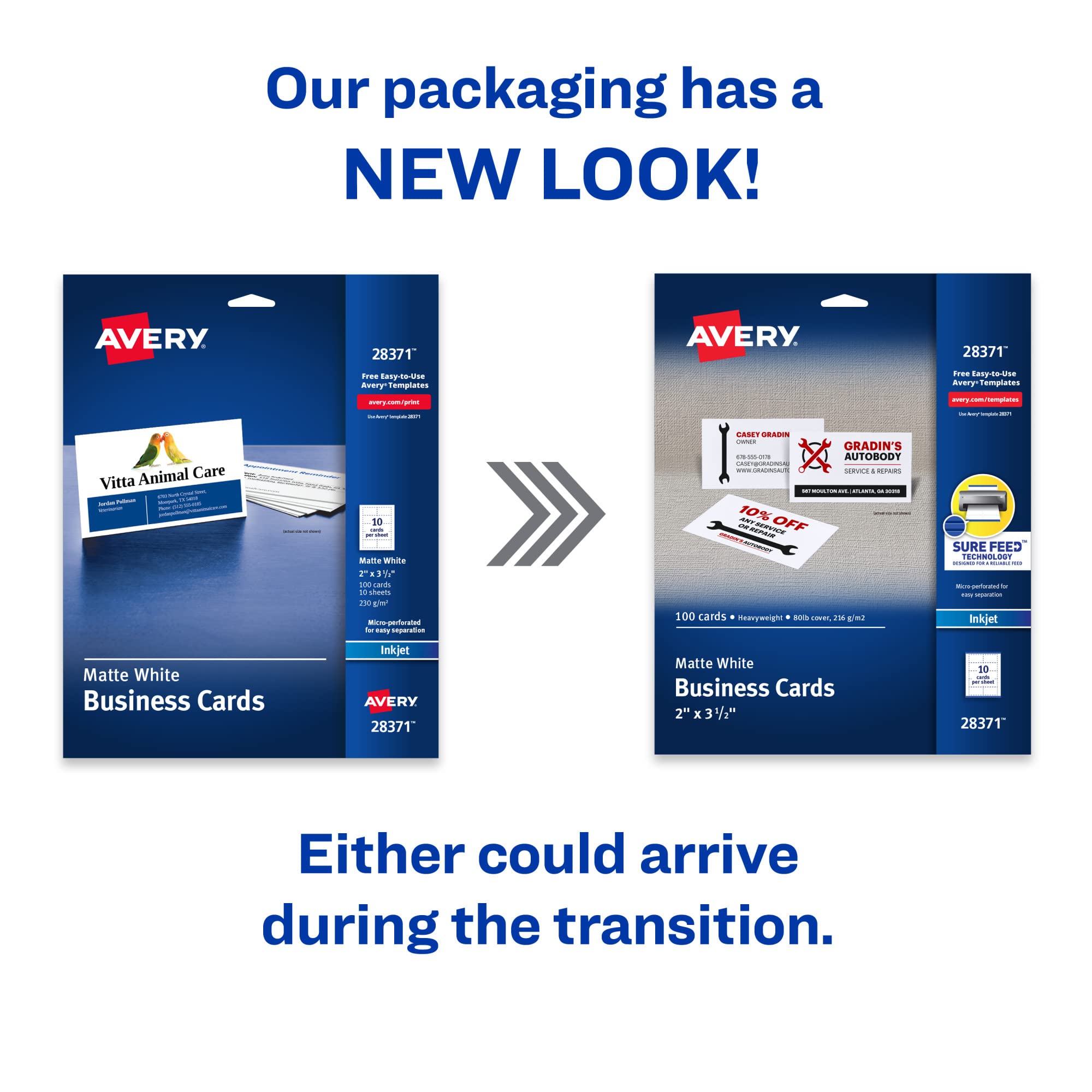 Avery Printable Business Cards with Sure Feed Technology - 2