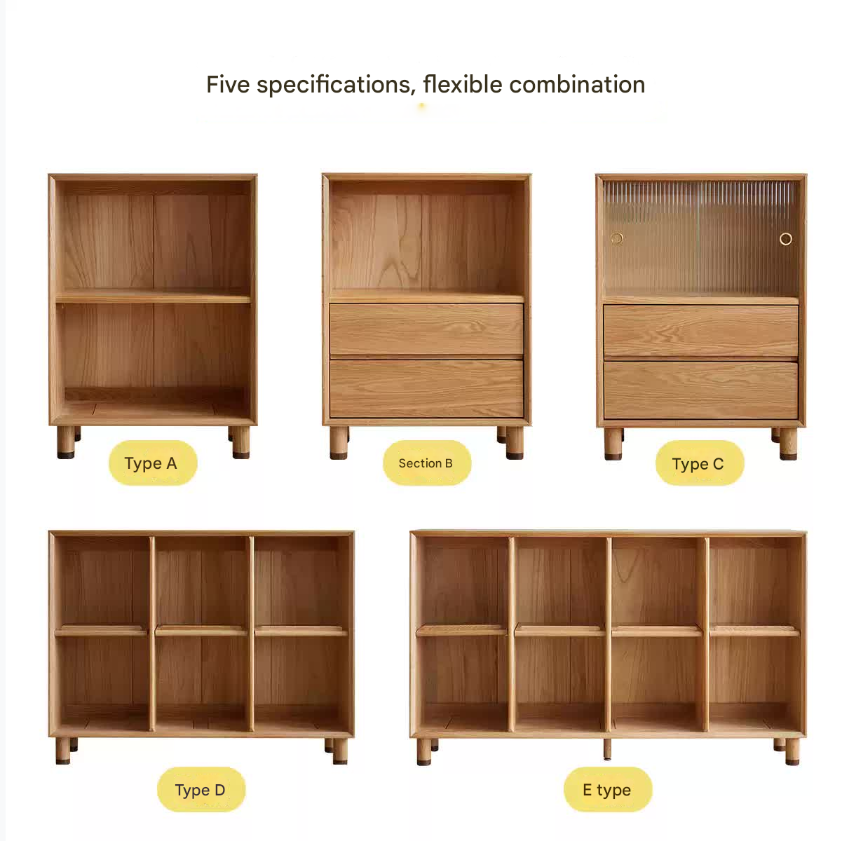 Oak Solid Wood Modern Creative Bookcase - Stylish Storage for Books & Home Decor | Perfect for Living Room, Office & Study Spaces