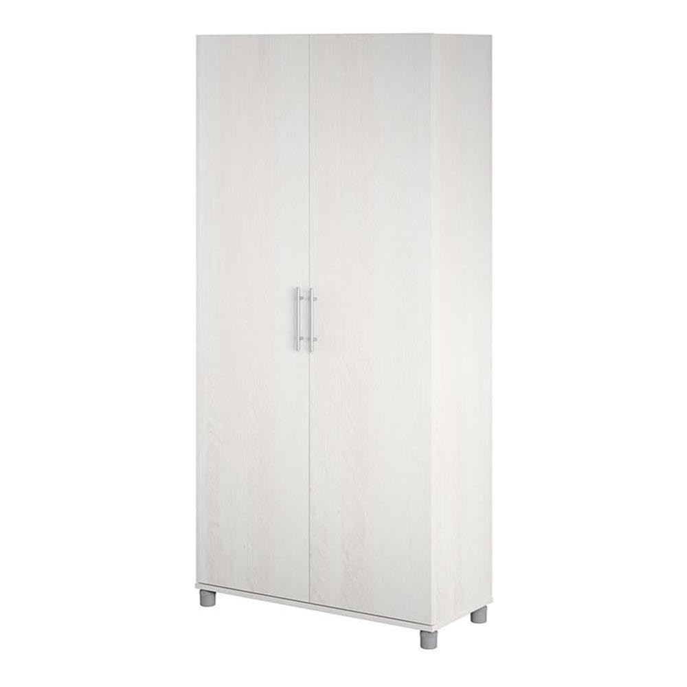 Systembuild Evolution Camberly 36-Inch Utility Storage Cabinet in Ivory Oak - Perfect for Garage, Laundry Room & Home Organization