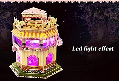Rooftop Romance 3D Puzzle Dollhouse for Girls - Easy to Assemble Miniature House Building Kit with LED Lights | Educational STEM Toy & Creative Craft Gift for Kids (101 Pieces) | Perfect for Birthday Presents, Room Decor & Imaginative Play