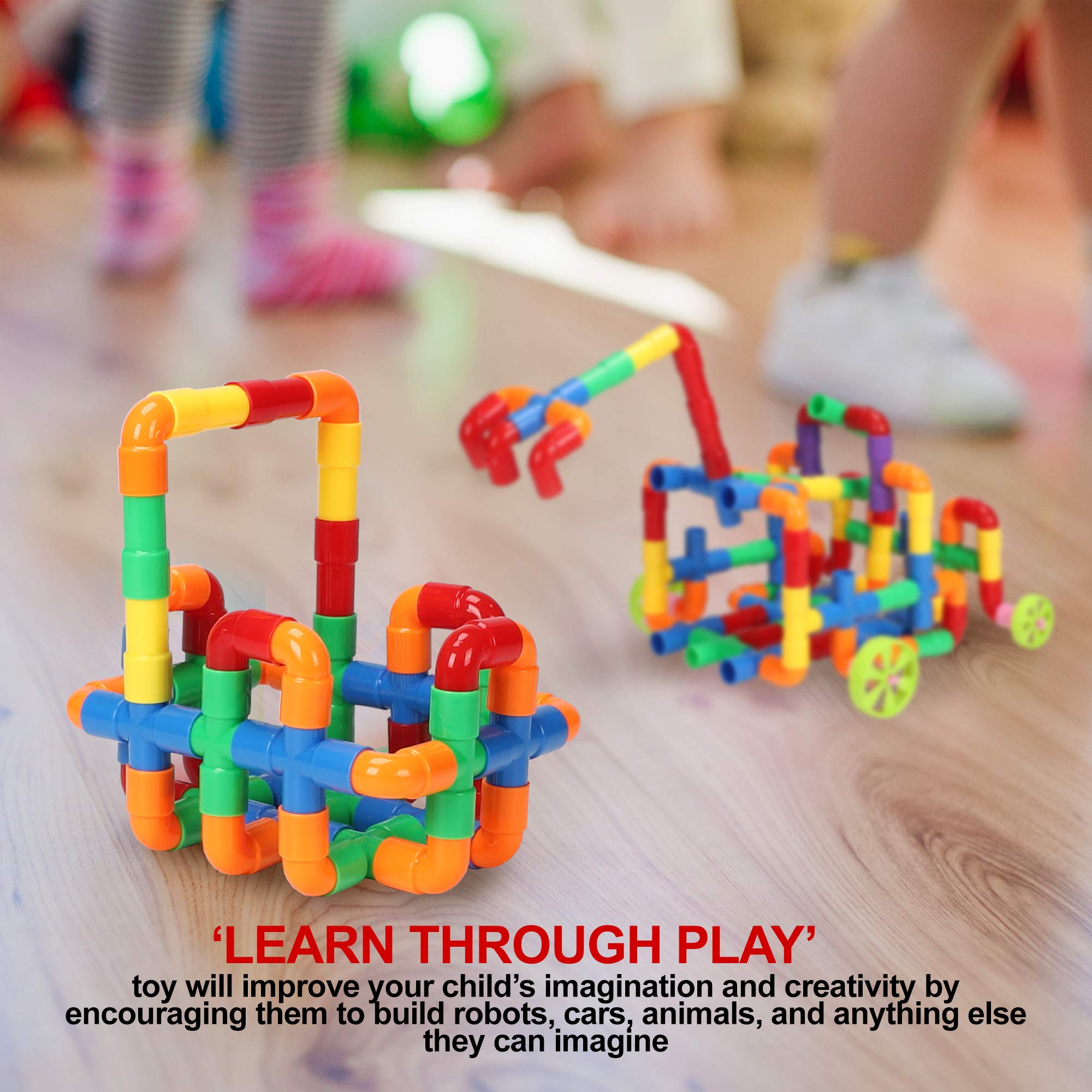 STEM Educational Building Blocks Toy Kit for Kids Ages 3-8 - Creative Construction Learning Toys for Toddlers & Preschool Boys & Girls - Perfect for Classroom, Birthday Gifts & Indoor Playtime Activities