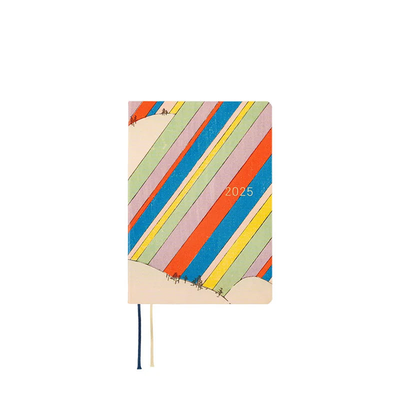 Hobonichi Techo 2025 Planner - A6 Size Daily Journal with Rainbow Cover, January Start, Monday Start | English Edition | Perfect for Work, School & Personal Organization