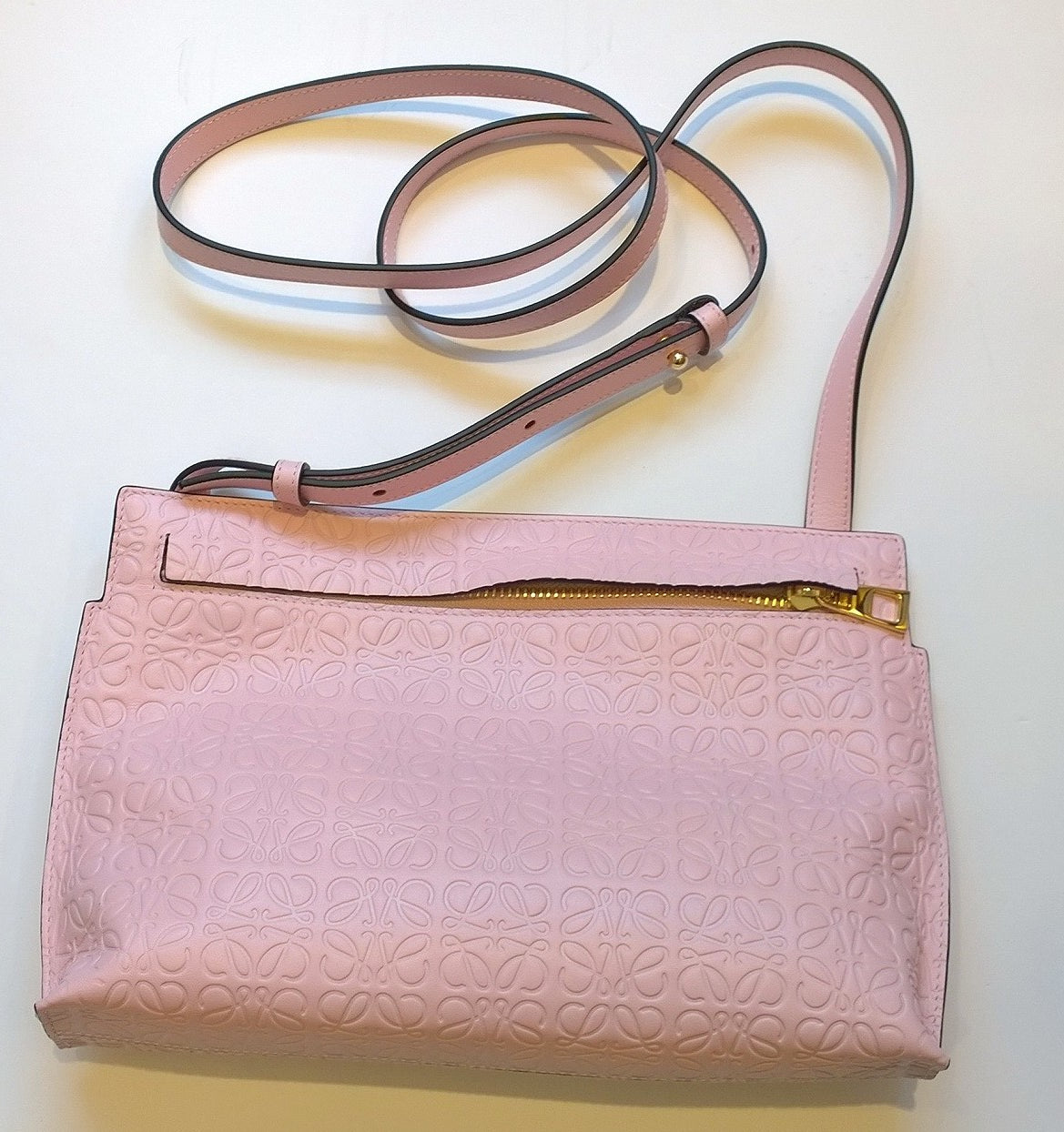 Loewe T Pouch Mini Crossbody Bag in Pink - Embossed Leather Stamp Design for Women | Perfect for Everyday Use, Travel & Casual Outings