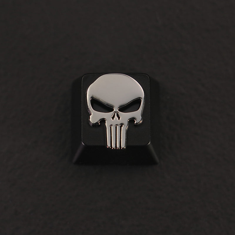 Marvel Punisher Mechanical Keyboard - Zinc Aluminum Metal Frame, Transparent Custom Keycaps for Gaming & Typing | Perfect for Marvel Fans, PC Gamers & Office Use