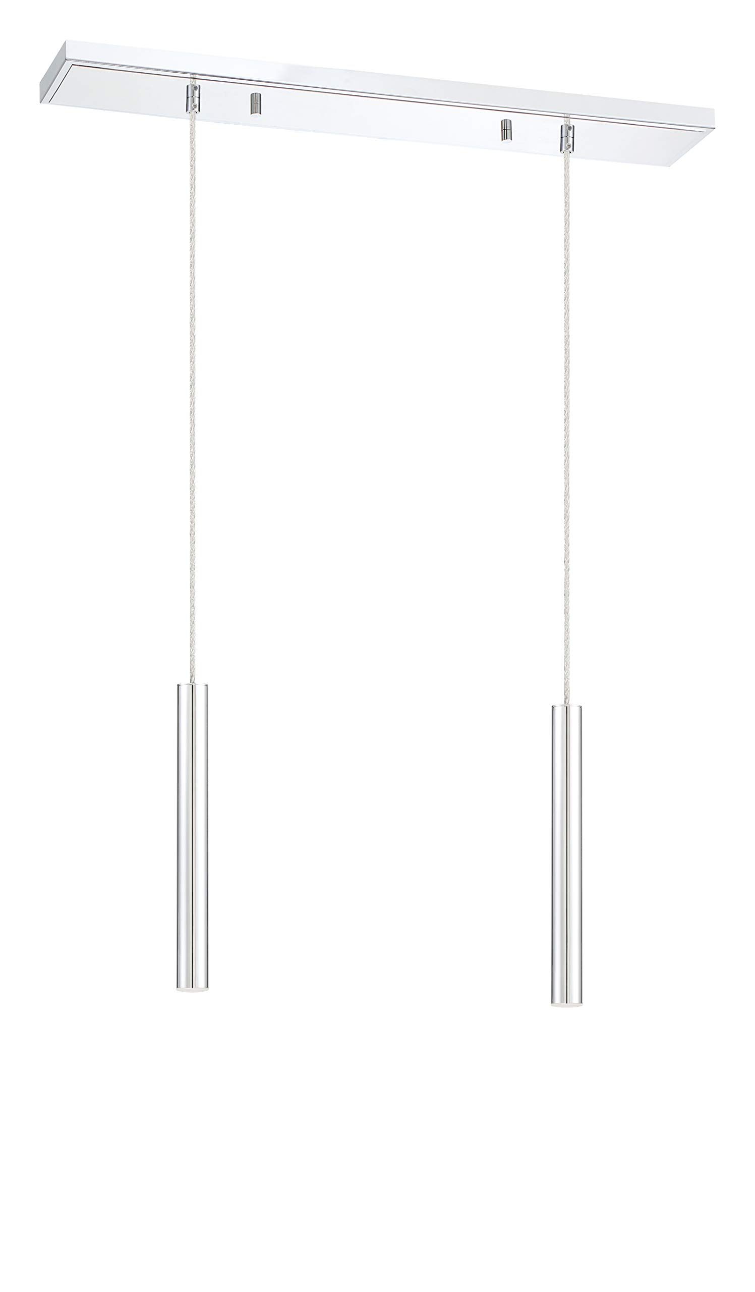 Chrome Finish Forest 2-Light Pendant Light for Kitchen Island & Billiard Room - Modern Dining & Game Room Lighting Fixture