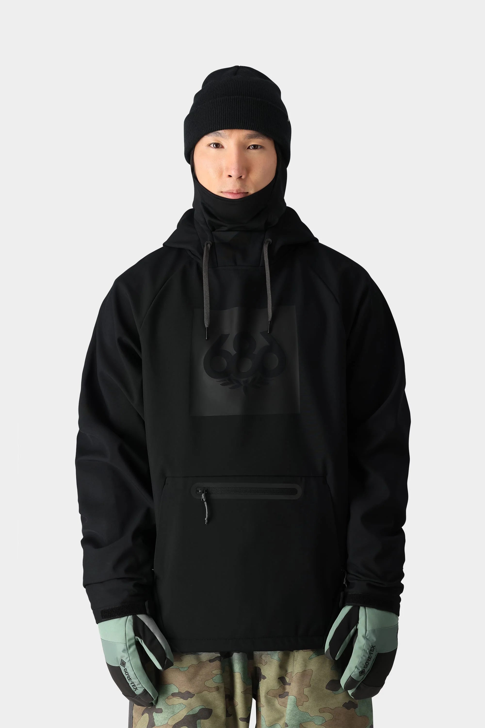 686 Waterproof Hoodie for Men & Women 2025 - Black - Rainproof Windbreaker for Outdoor Hiking, Camping & Winter Sports
