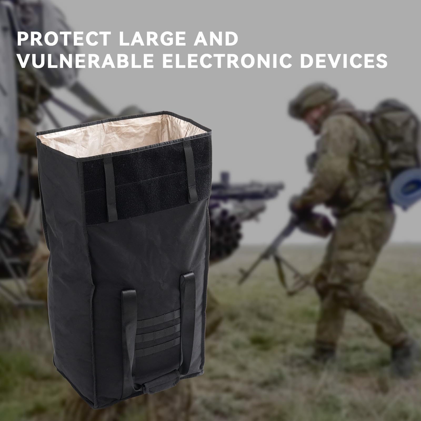 3-Layer Extra Large Faraday Bag for Computer Towers & XL Electronics - Anti-Theft Anti-Tracking Faraday Cage, RFID Signal Blocker, Waterproof & Fireproof Key Fob Protector | Ideal for Data Security, Privacy Protection & EMP Shielding