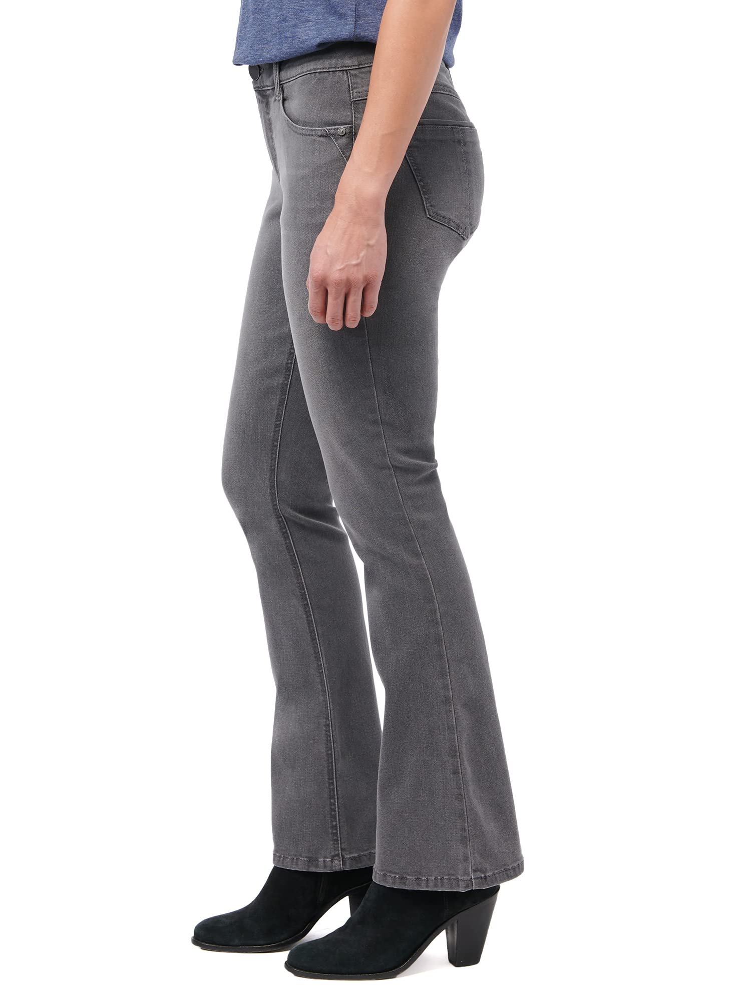 Democracy Women's Petite Plus Size Ab Solution Itty Bitty Boot Jean - High Waist Slimming Stretch Denim Pants for Curvy Women | Perfect for Casual Wear, Office & Date Night