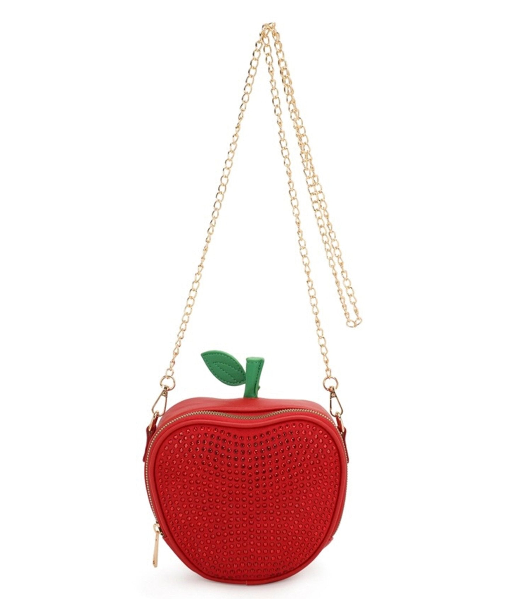 Stylish Red Apple Rhinestone Crossbody Bag for Women - Fashionable Evening Purse for Parties, Dates & Special Occasions