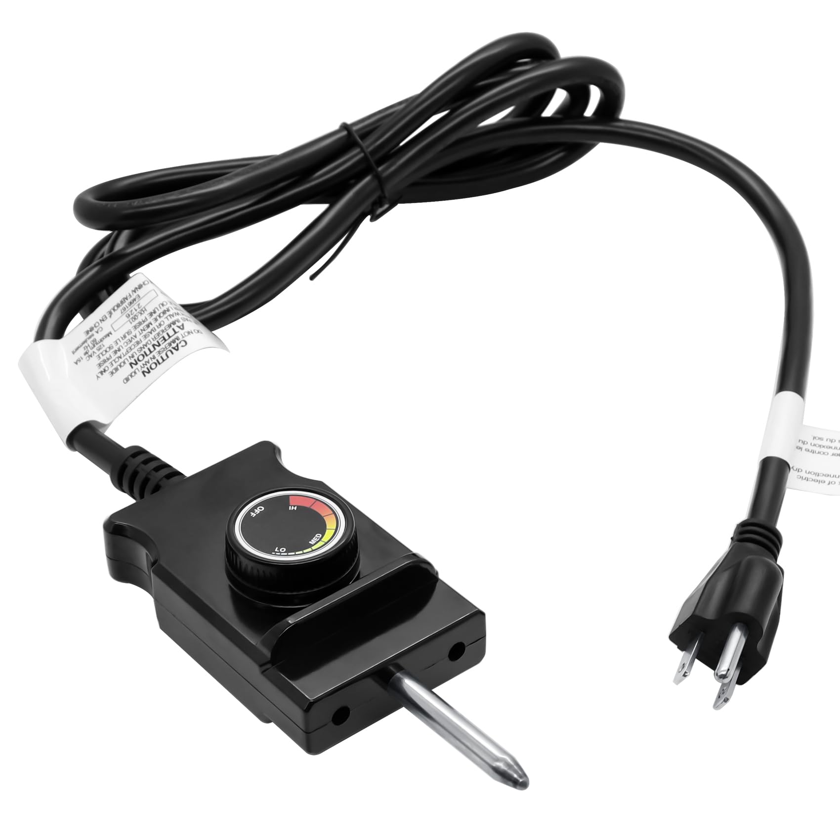 Adjustable Thermostat Controller Probe Cord for Masterbuilt Analog Electric Smokers - Replacement Thermostat Control with Power Cord for Most Electric Smokers & Grills Heating Elements - Perfect for BBQ, Smoking Meat, and Outdoor Cooking