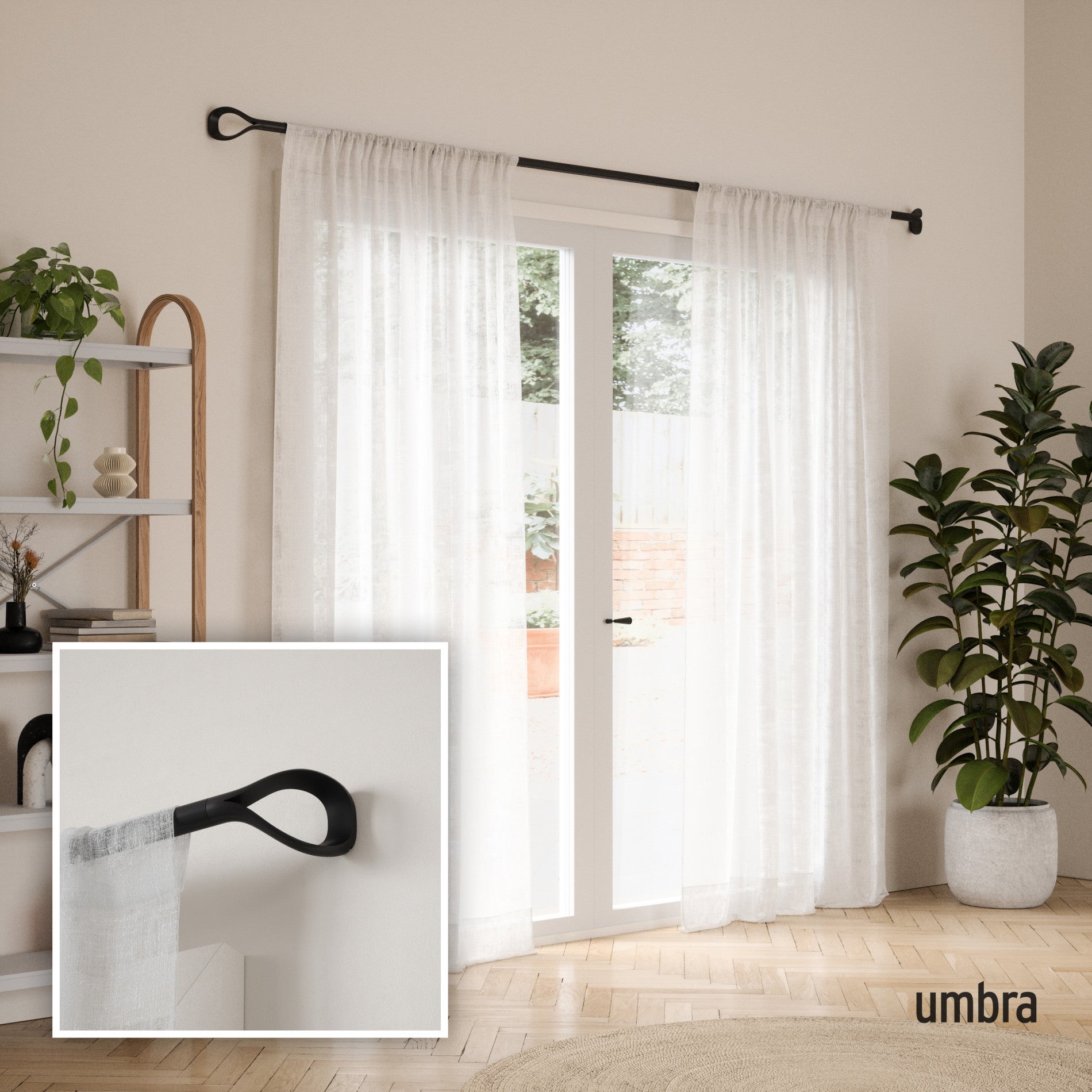 Loop 1 Adjustable Curtain Rod - Heavy Duty Stainless Steel Tension Rod for Windows, Doors & Room Dividers - Perfect for Home, Office & Dorm Decor